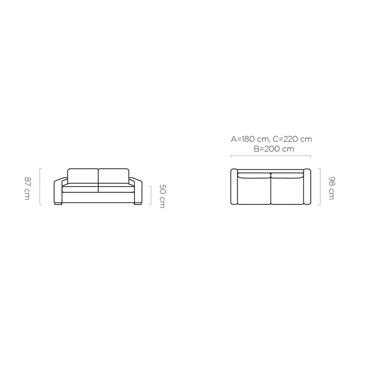 Canapea extensibila VANILLA 140, personalizabil materiale Gama Premium, 200x98x87 cm