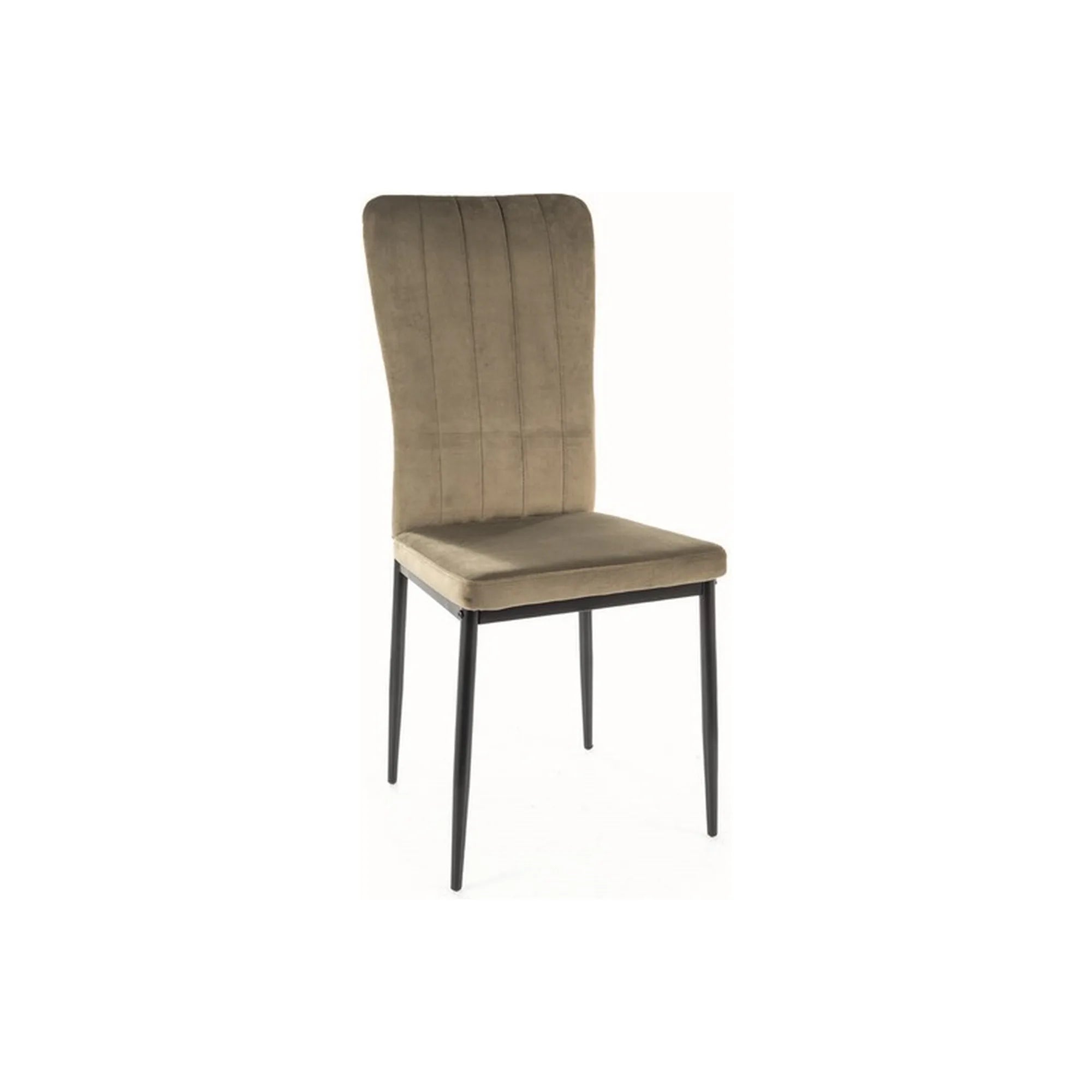 Scaun VIGO, verde olive/negru, stofa catifelata/metal, 44x38x97 cm