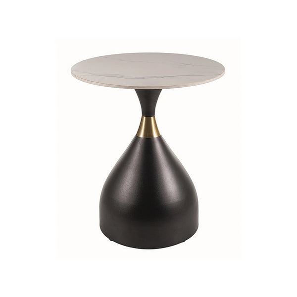 Masuta VIRGO, negru/alb/auriu, ceramica/metal, 50x50x57 cm