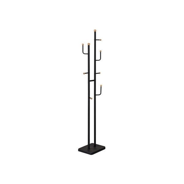 Cuier VIVIAN, negru/fag, metal/lemn, 35x25x172 cm