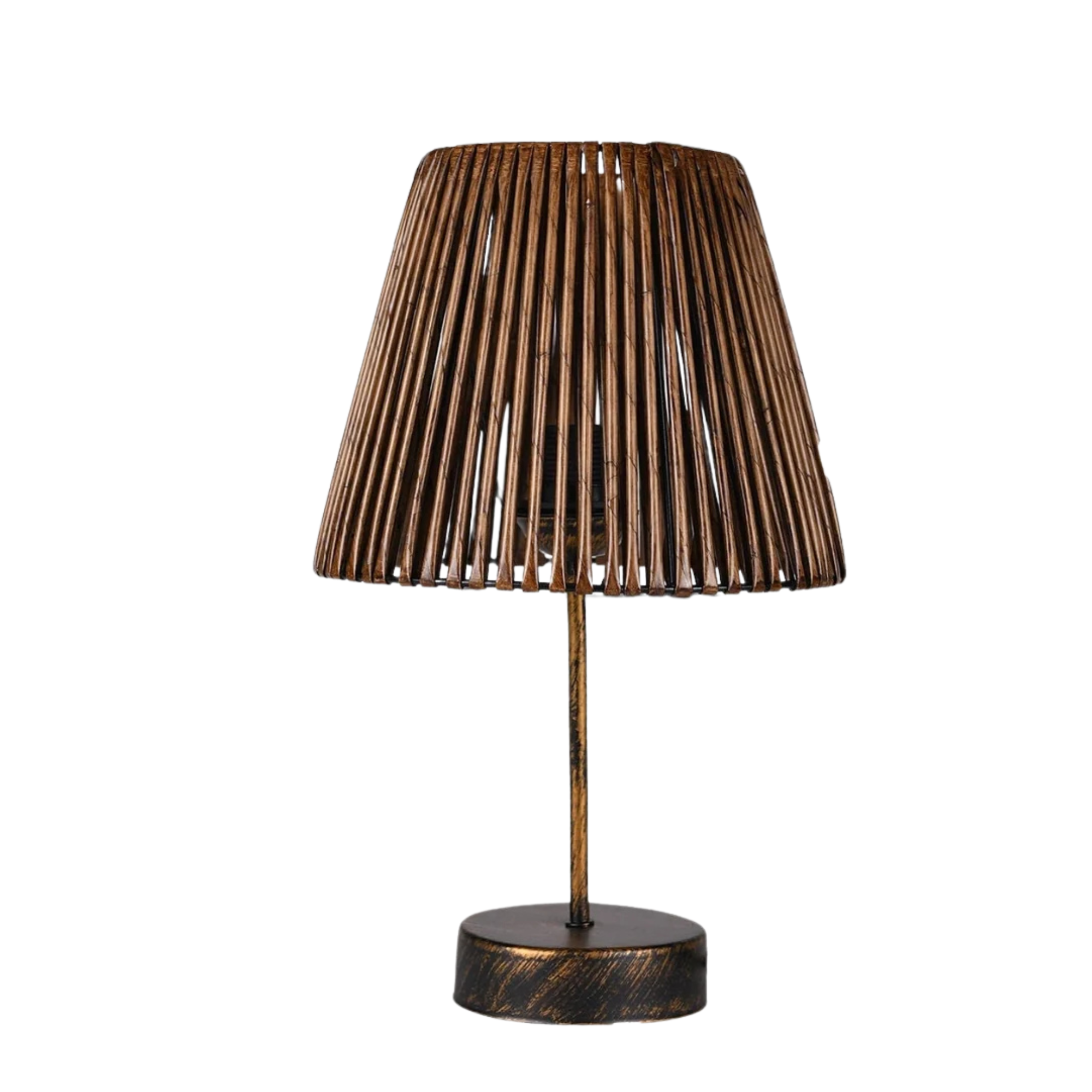 Veioza FAUNE, negru/maro, bambus/metal, 25x45 cm