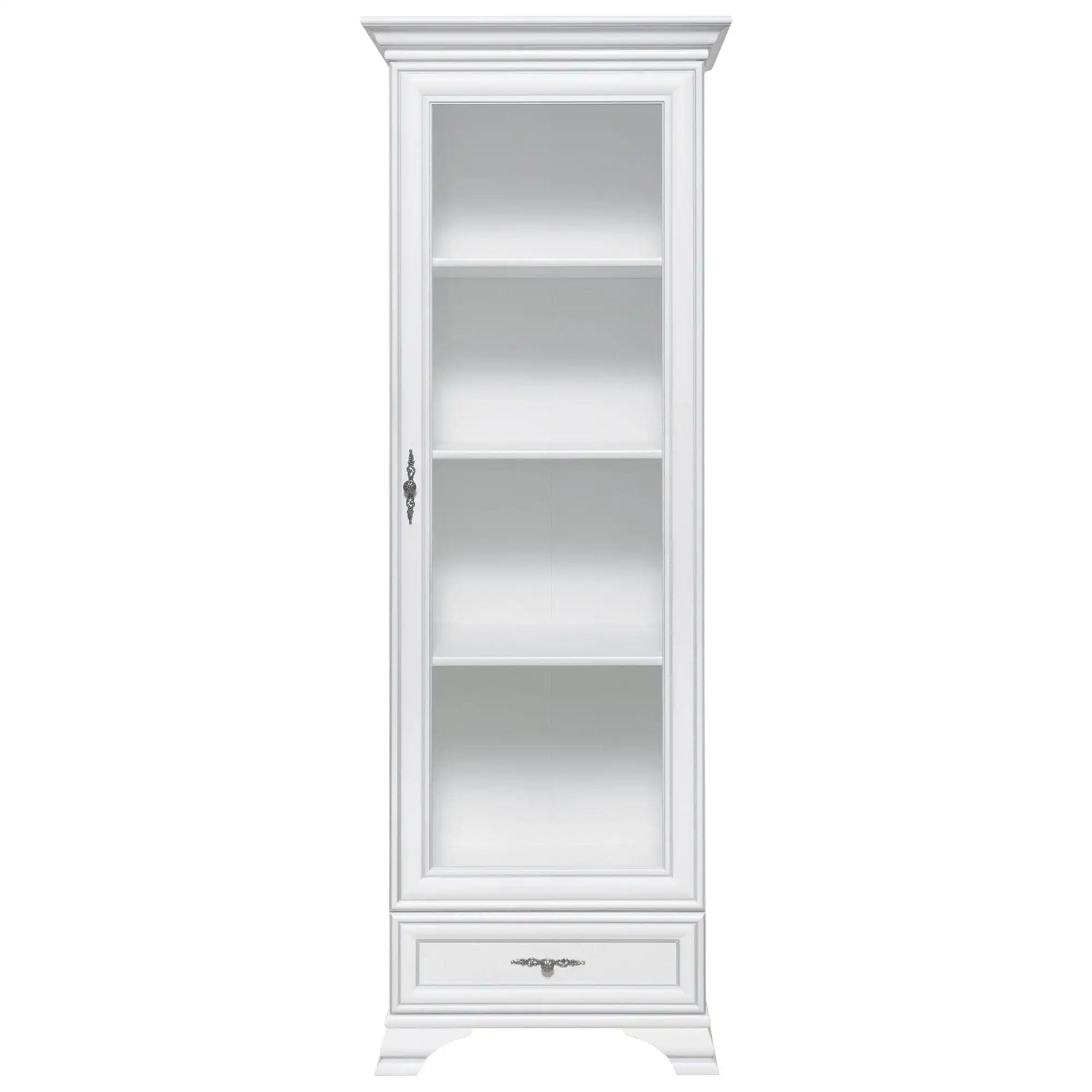 Vitrina pentru living IDENTO, alb, PAL/sticla, 70x44x198 cm