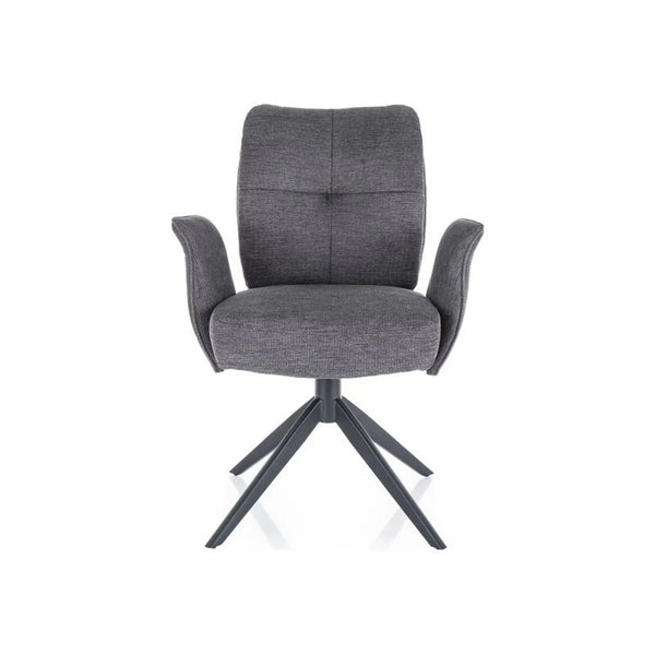 Scaun rotativ WING, gri inchis/negru, stofa clasica/metal, 66x45x90 cm
