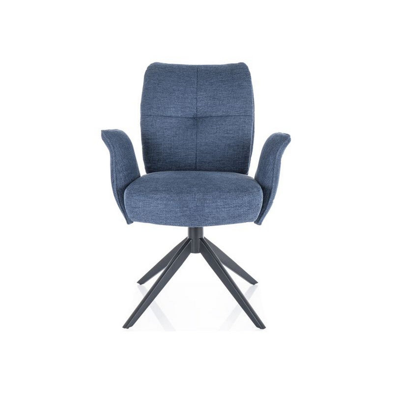 Scaun rotativ WING, albastru/negru, stofa clasica/metal, 66x45x90 cm