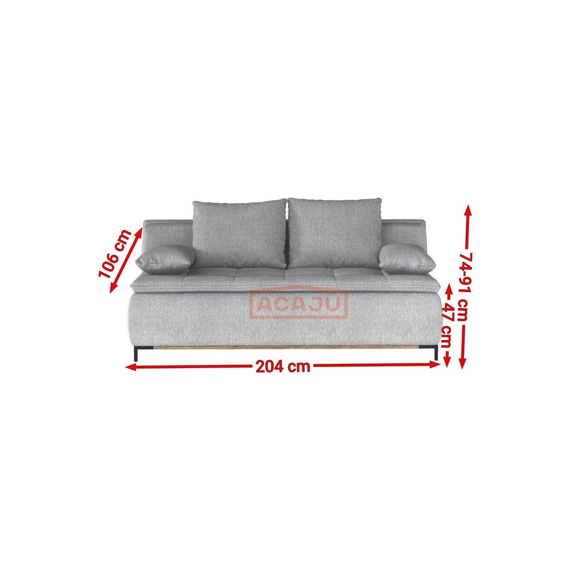 Canapea extensibila Sweet, stofa catifelata albastru- Monolith 77, cu lada depozitare, 204x106x91 cm