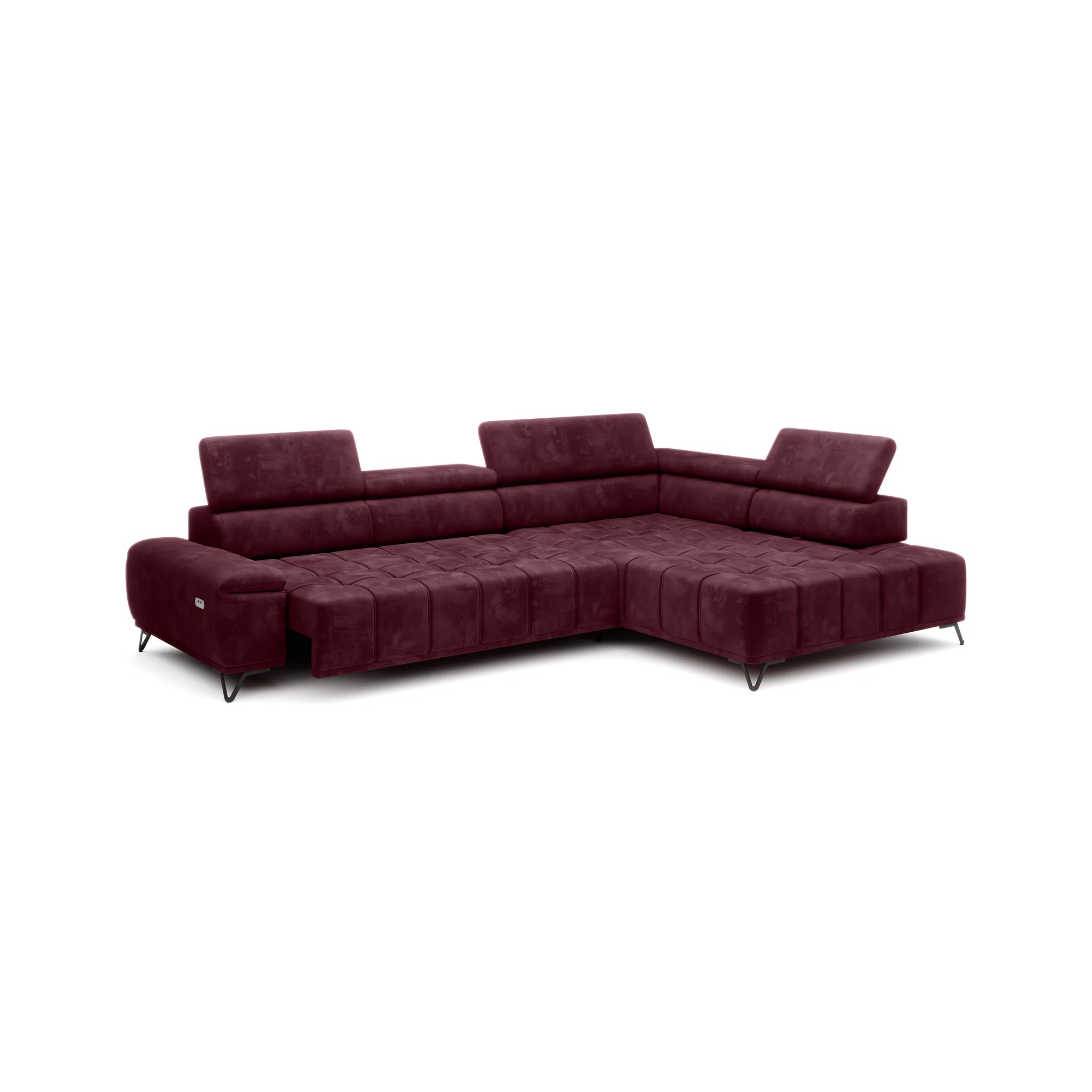 Coltar PALLADIO L, personalizabil materiale gama Premium, cu reglaj electric si tetiere reglabile, 320x220x99 cm