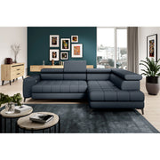 Coltar BAGGIO, personalizabil, cu reglaj electric, incarcator wireless, lada depozitare si tetiere reglabile, 280x196x100 cm