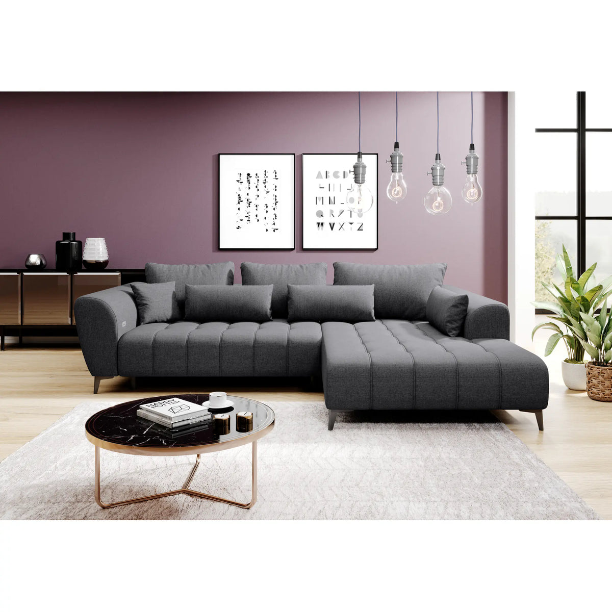 Coltar GARAY, personalizabil materiale gama Premium, cu reglaj electric, 287x220x83 cm