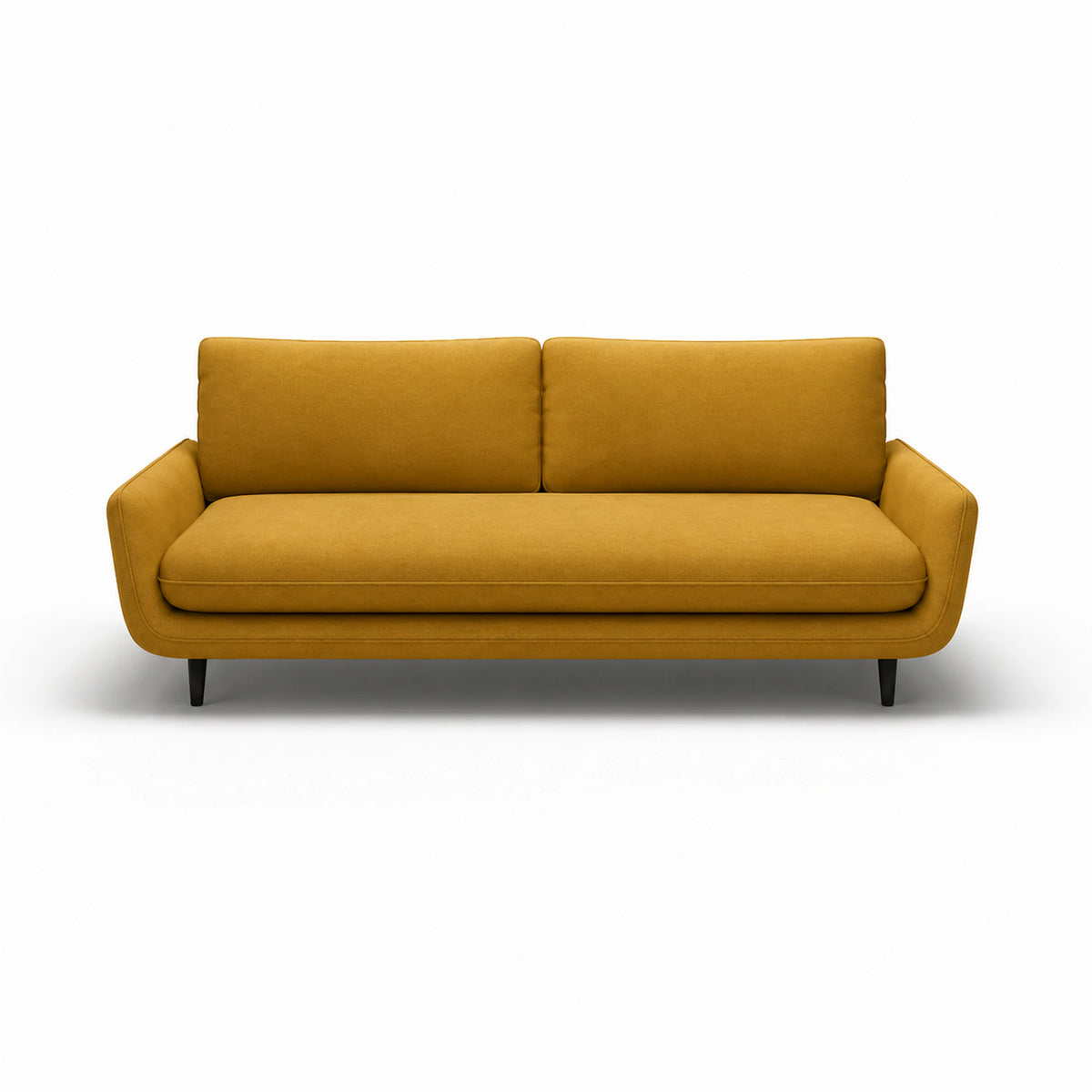 Canapea extensibila Solano, stofa catifelata galben - Riviera 41, cu lada depozitare, 230x107x85/73 cm