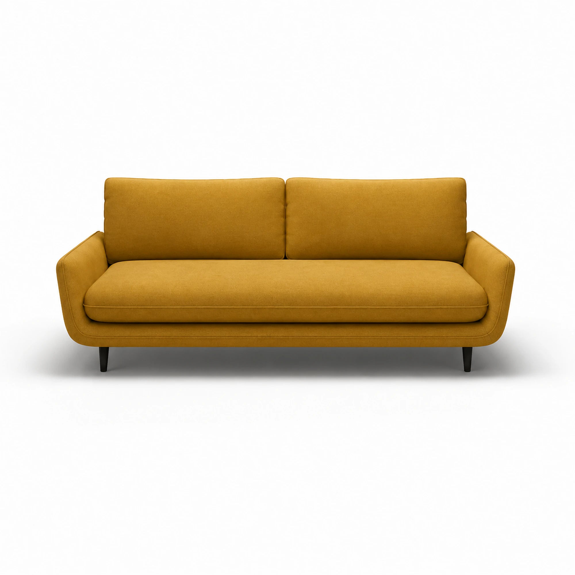 Canapea extensibila Solano, stofa catifelata galben - Riviera 41, cu lada depozitare, 230x107x85/73 cm