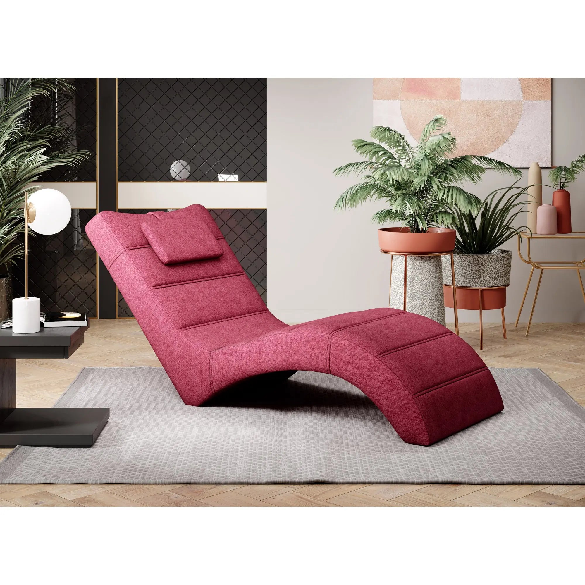 Sezlong LOS ANGELES, personalizabil materiale gama Oferta Avantaj, cu tetiera, 68x170x85 cm