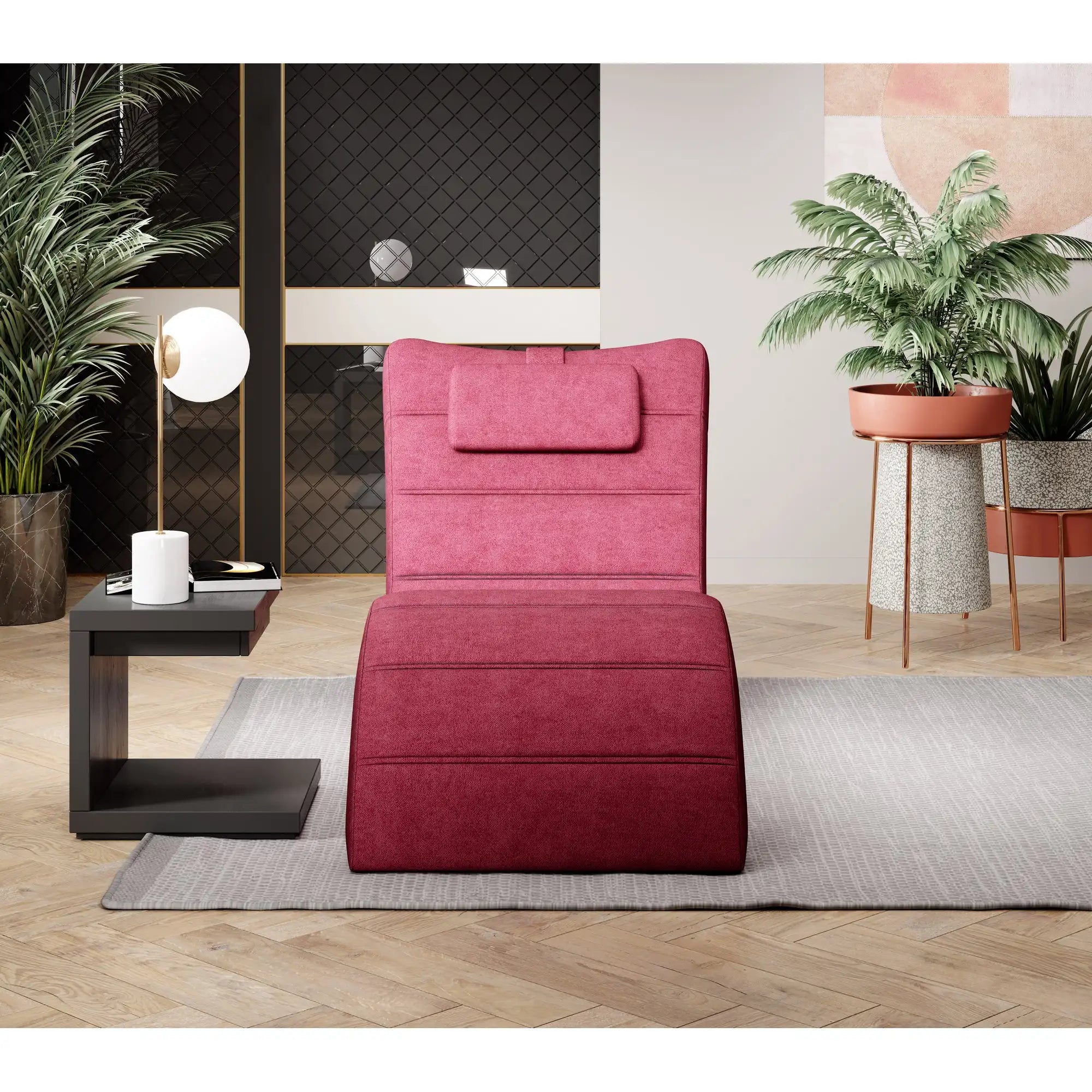 Sezlong LOS ANGELES, personalizabil materiale gama Oferta Avantaj, cu tetiera, 68x170x85 cm