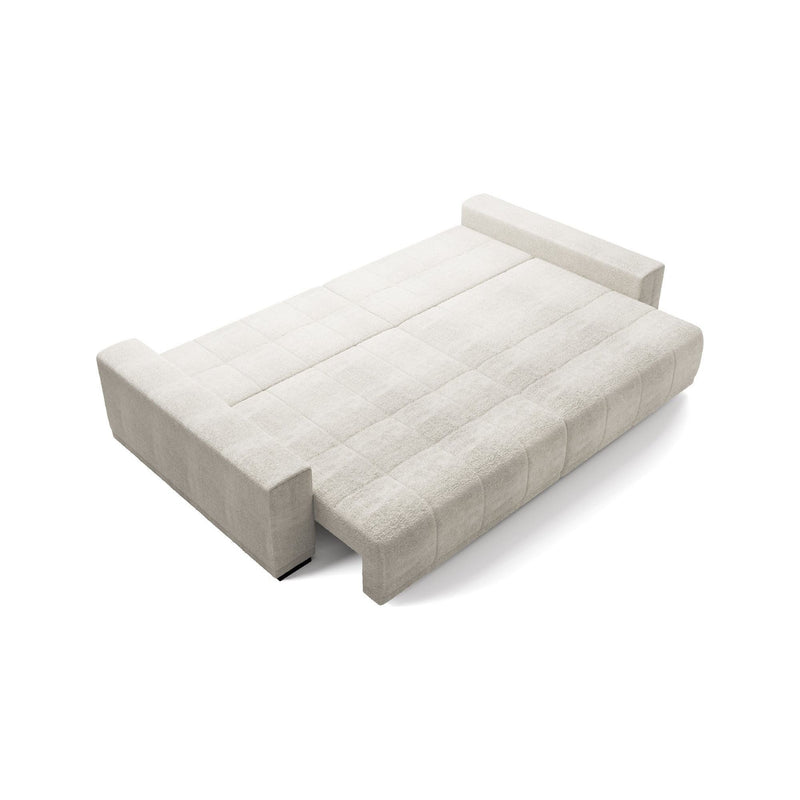 Canapea extensibila MINDELO, personalizabil materiale Gama Premium, functie de dormit, lada depozitare, 11 perne decorative, 288x143x89 cm