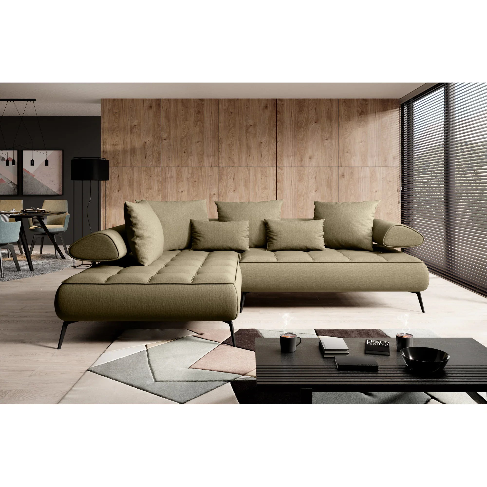 Coltar SELEDO L, personalizabil materiale gama Oferta Avantaj, cu reglaj electric, 268x224x88 cm