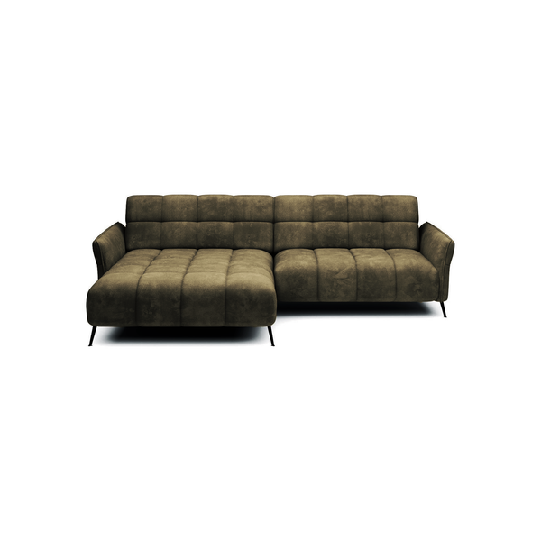 Coltar MYSTIC, sezlong stanga, stofa clasica verde olive - Evolution 09, cu reglaj electric, 284x175x90 cm