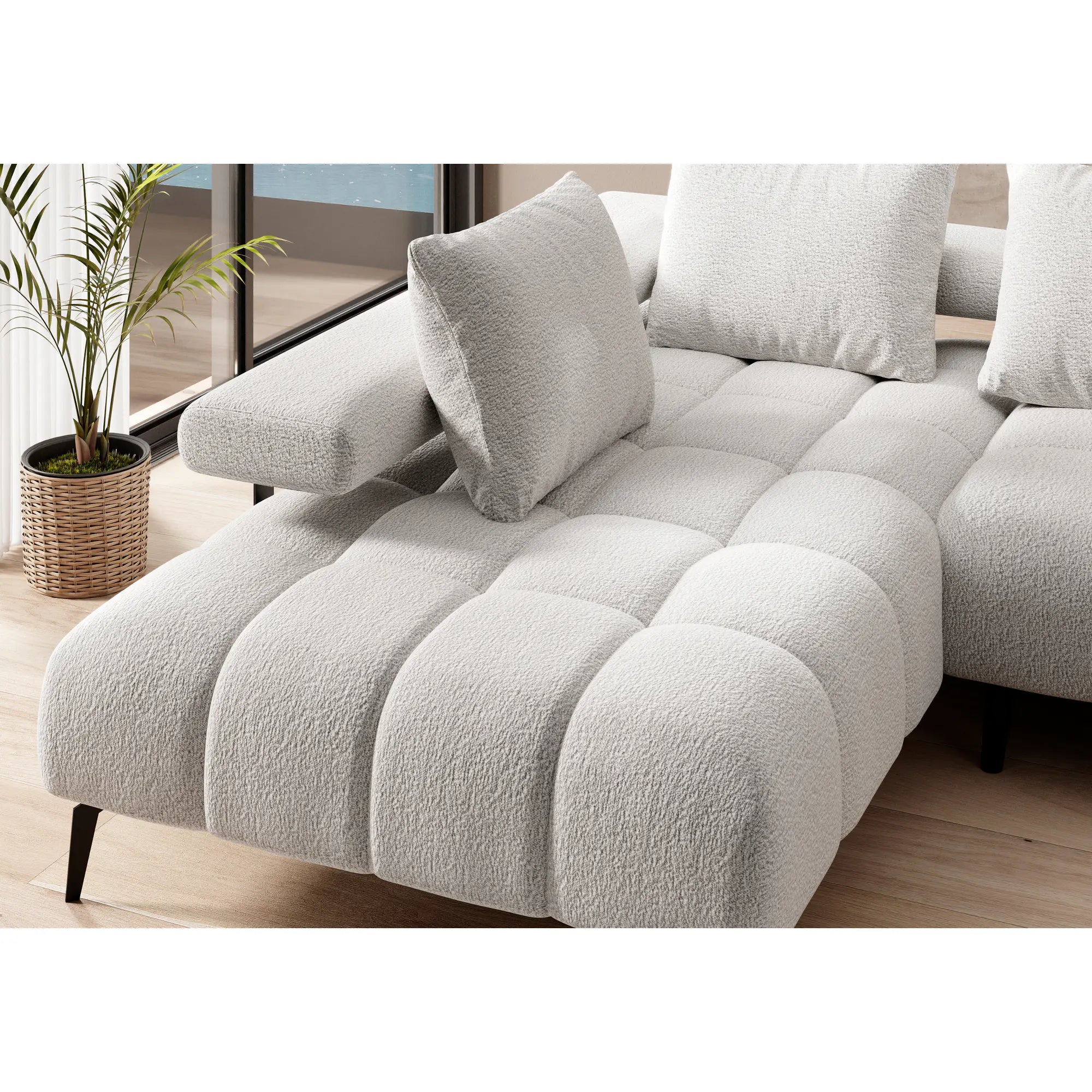 Coltar MAGNETIC L, personalizabil materiale gama Premium, cu reglaj electric, 258x210x86 cm