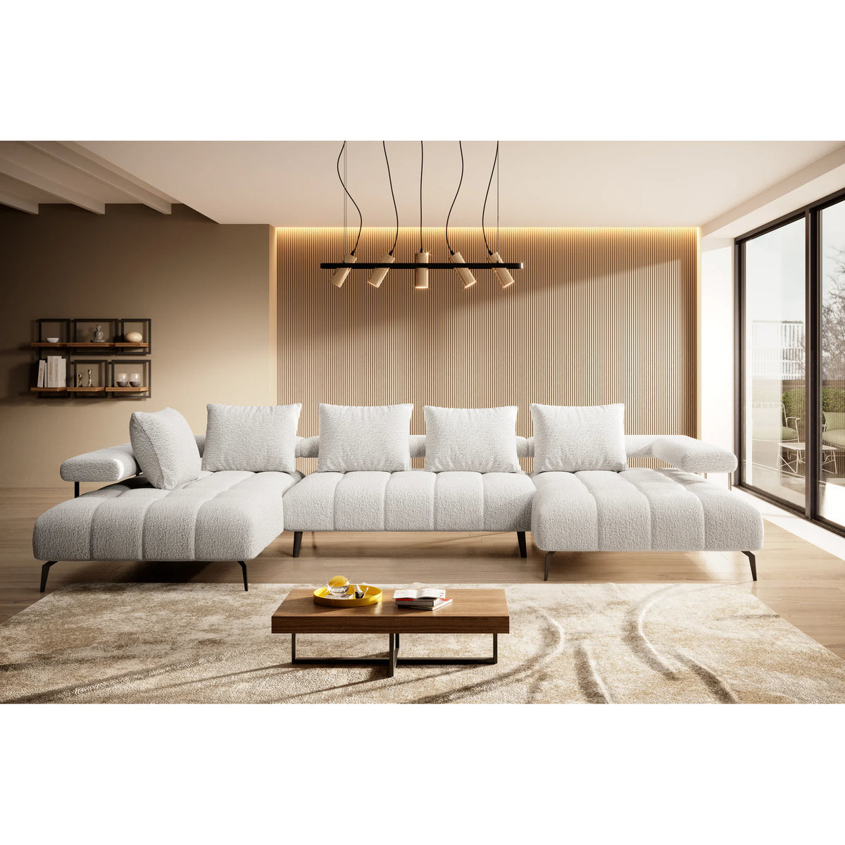 Coltar MAGNETIC XL, personalizabil materiale gama Premium, cu reglaj electric, 371x210x86 cm