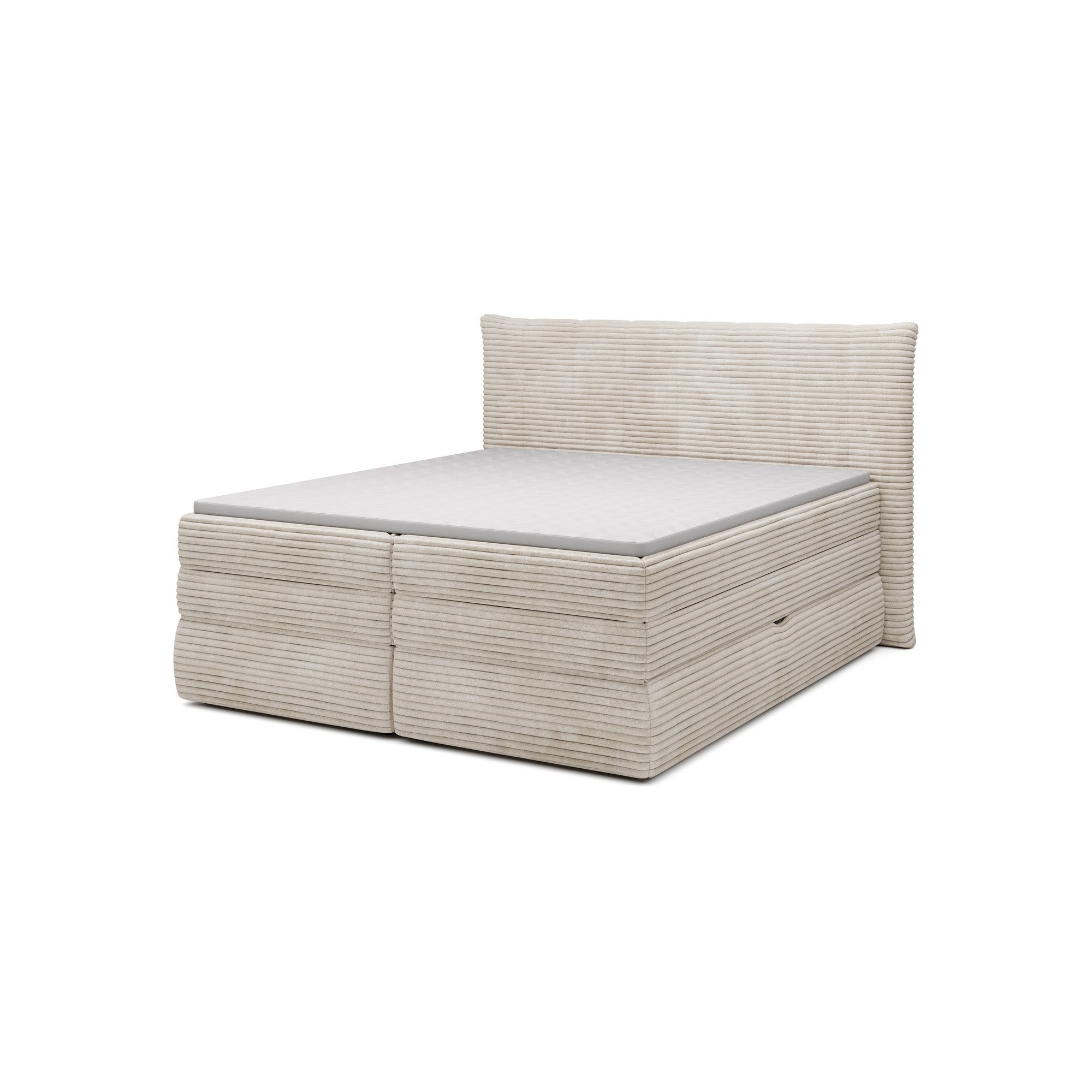 Pat boxspring AMBER 180x200, personalizabil materiale Gama Premium, cu spatiu depozitare, saltele si topper