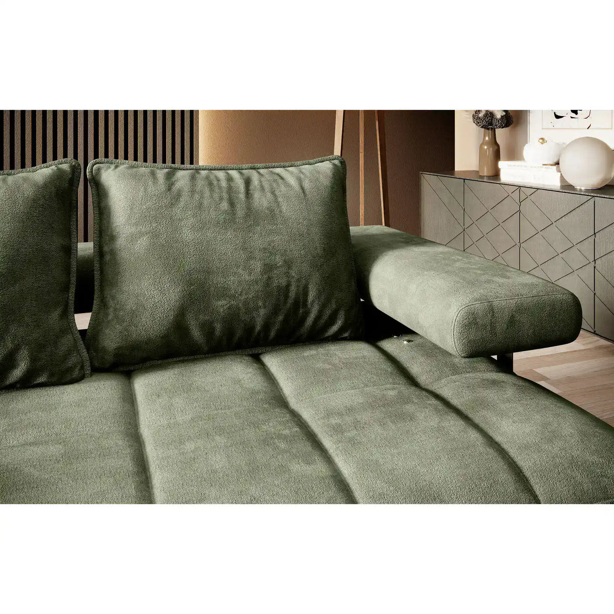 Coltar MONTELLA MINI, personalizabil material gama Premium, cu reglaj electric, 266x180x88 cm