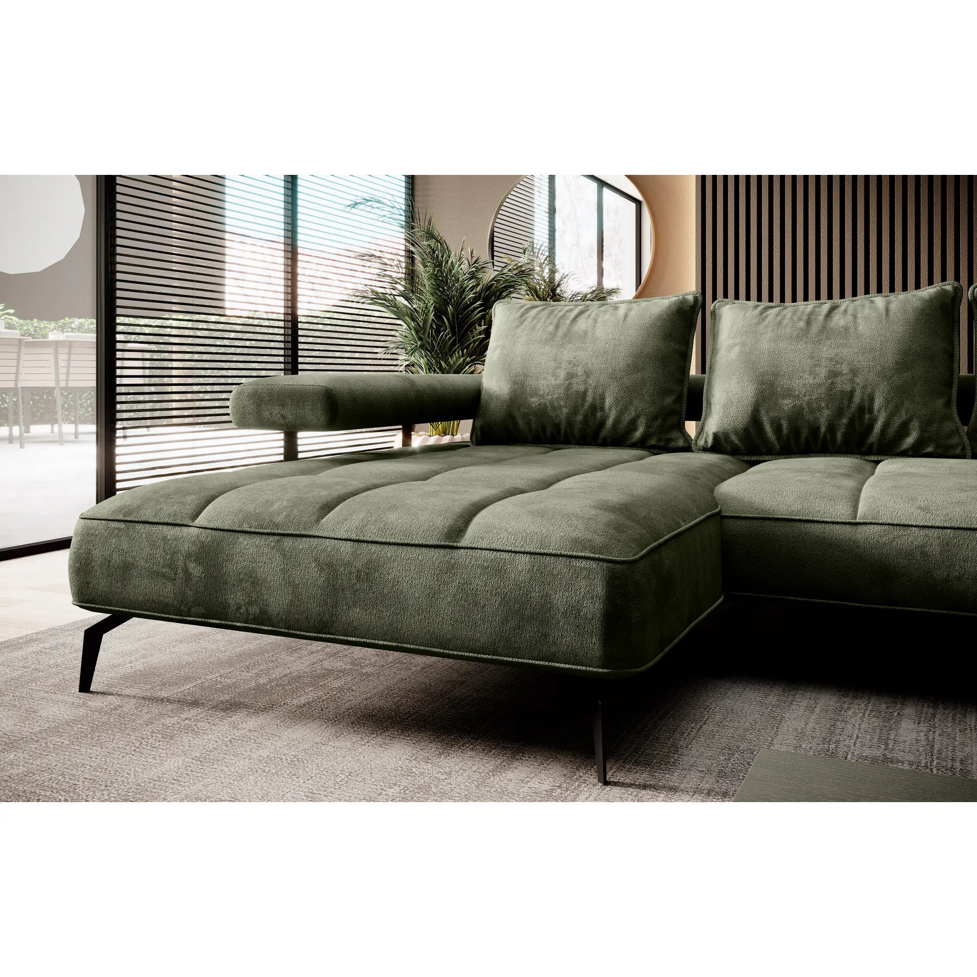 Coltar MONTELLA MINI, personalizabil material gama Premium, cu reglaj electric, 266x180x88 cm
