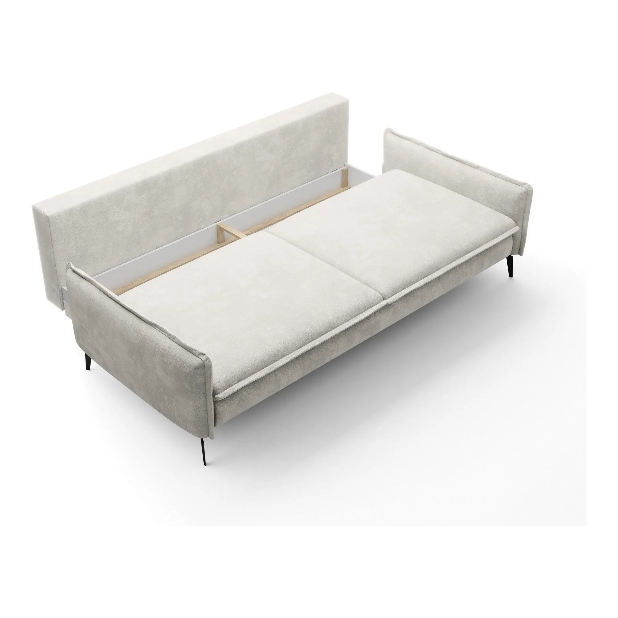 Canapea extensibila GLOSSY, stofa catifelata albastru - Monolith 77, cu lada depozitare, 223x107x89 cm