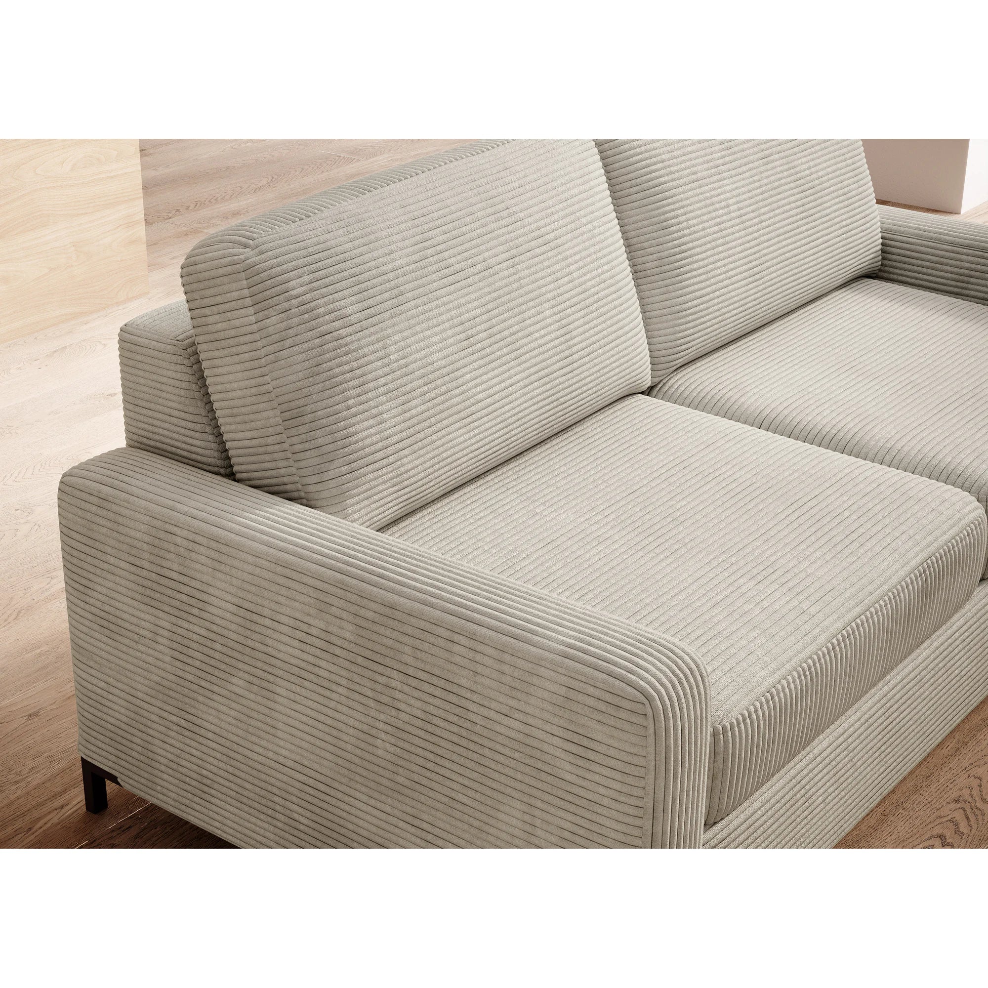 Canapea extensibila TINO 140, stofa catifelata albastru - Poso 05, Gama Premium, 187x97x84 cm