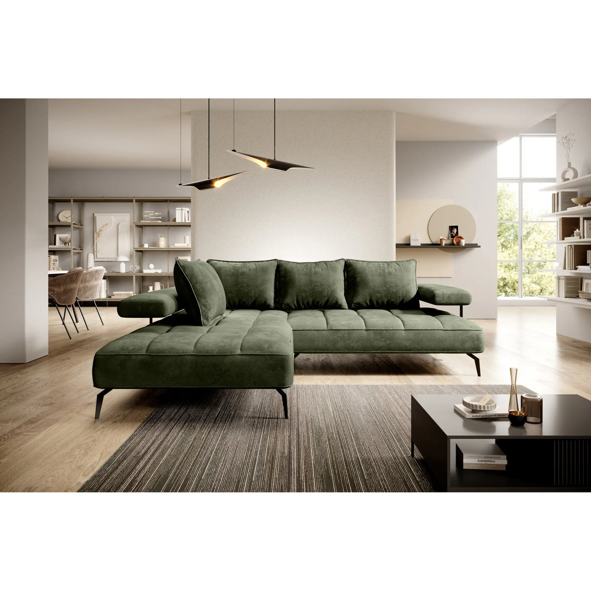 Coltar MONTELLA L, personalizabil material gama Premium, cu reglaj electric, 262x207x88 cm