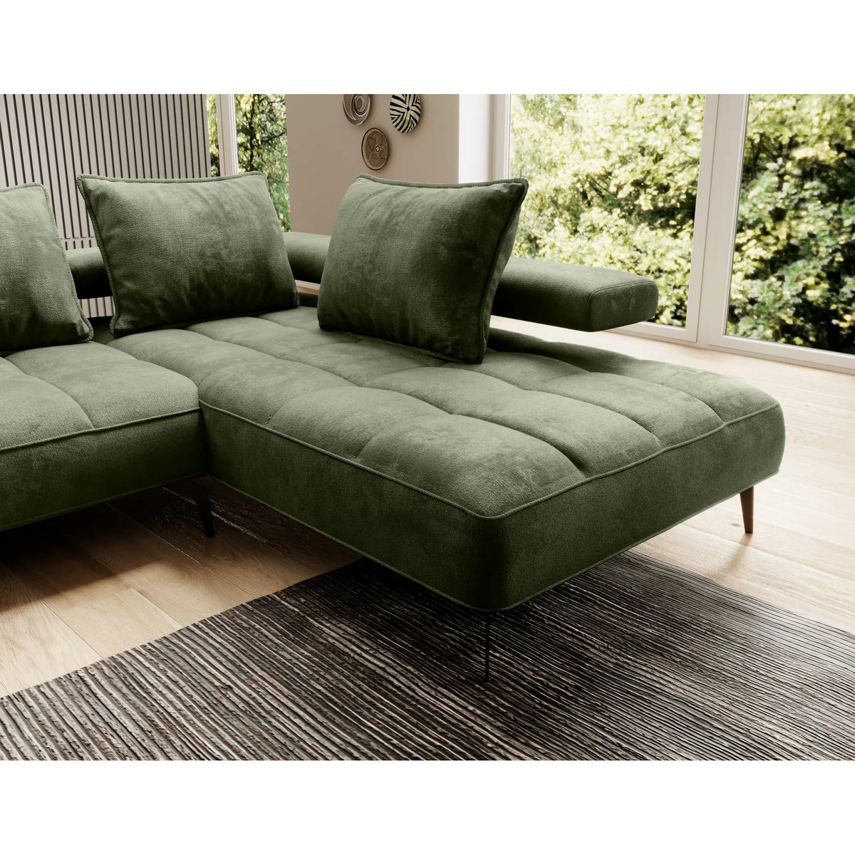 Coltar MONTELLA XL, personalizabil material gama Premium, cu reglaj electric, 372x207x88 cm