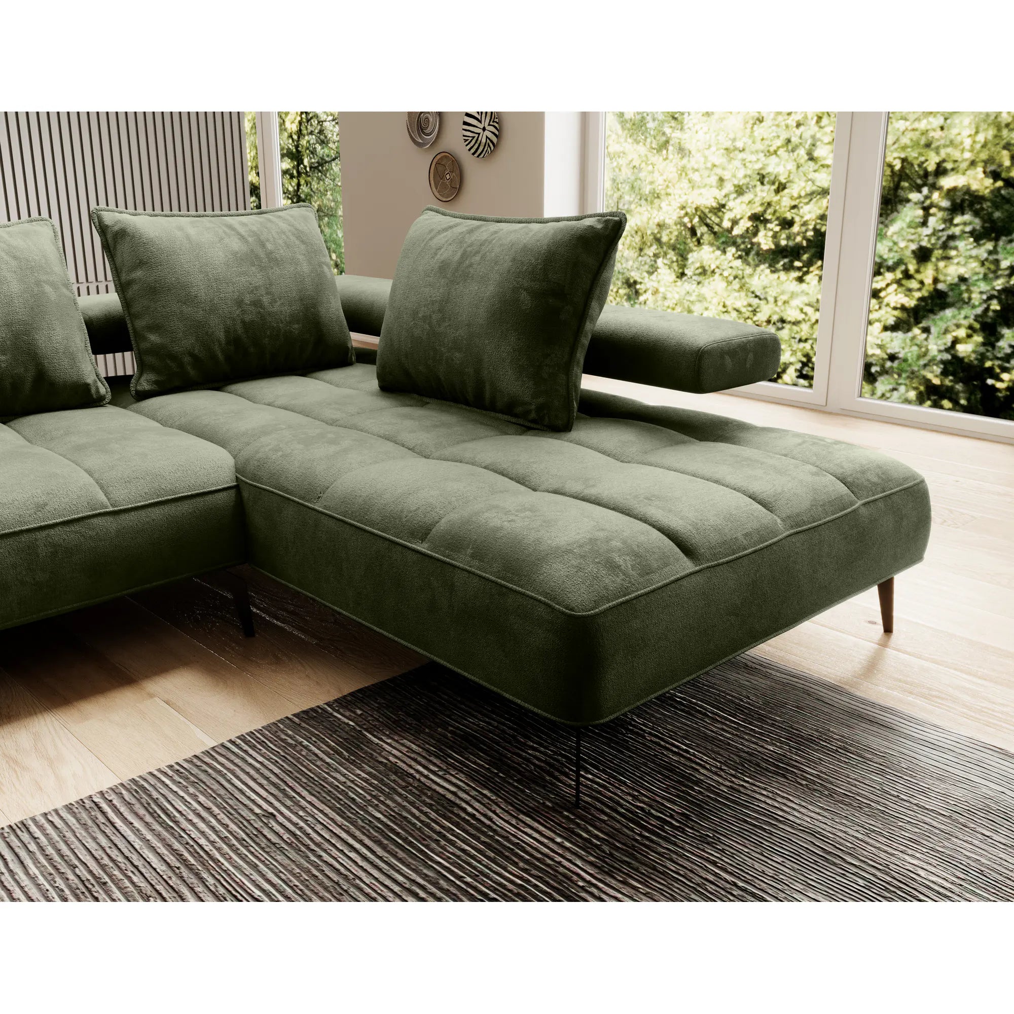 Coltar MONTELLA XL, personalizabil material gama Premium, cu reglaj electric, 372x207x88 cm