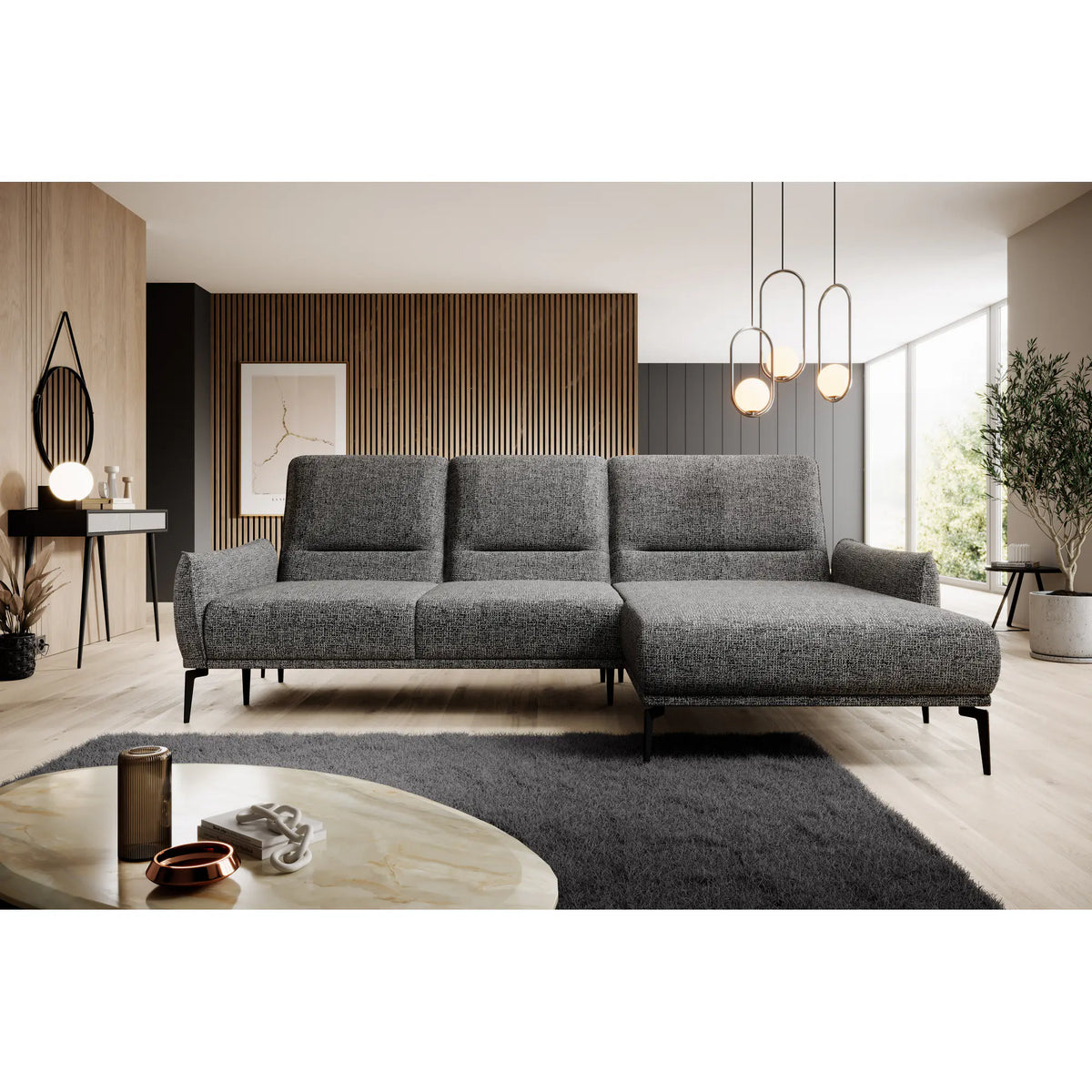 Coltar Storm Mini, personalizabil materiale gama Oferta Avantaj, cu reglaj electric, 280x189x102 cm