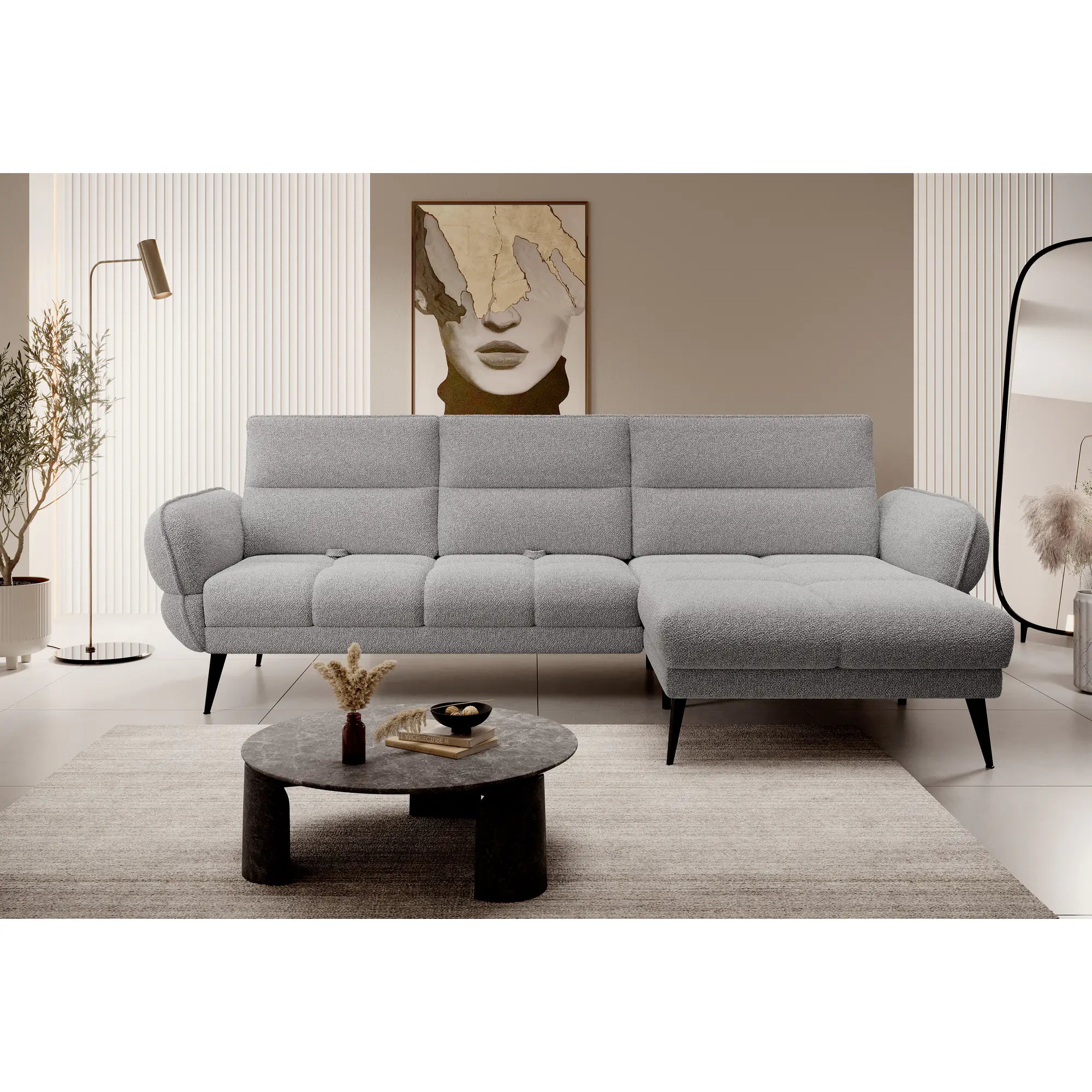 Coltar CAMPINA MINI, personalizabil materiale Gama Premium, cu reglaj electric, 288x170x97 cm