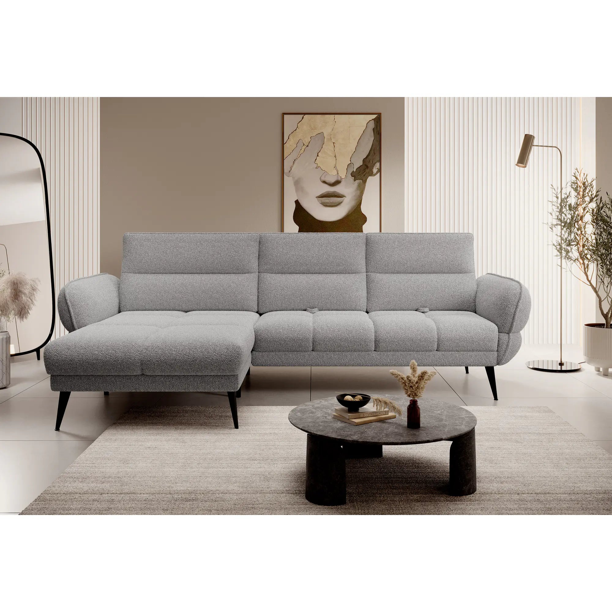 Coltar CAMPINA MINI, personalizabil materiale Gama Premium, cu reglaj electric, 288x170x97 cm