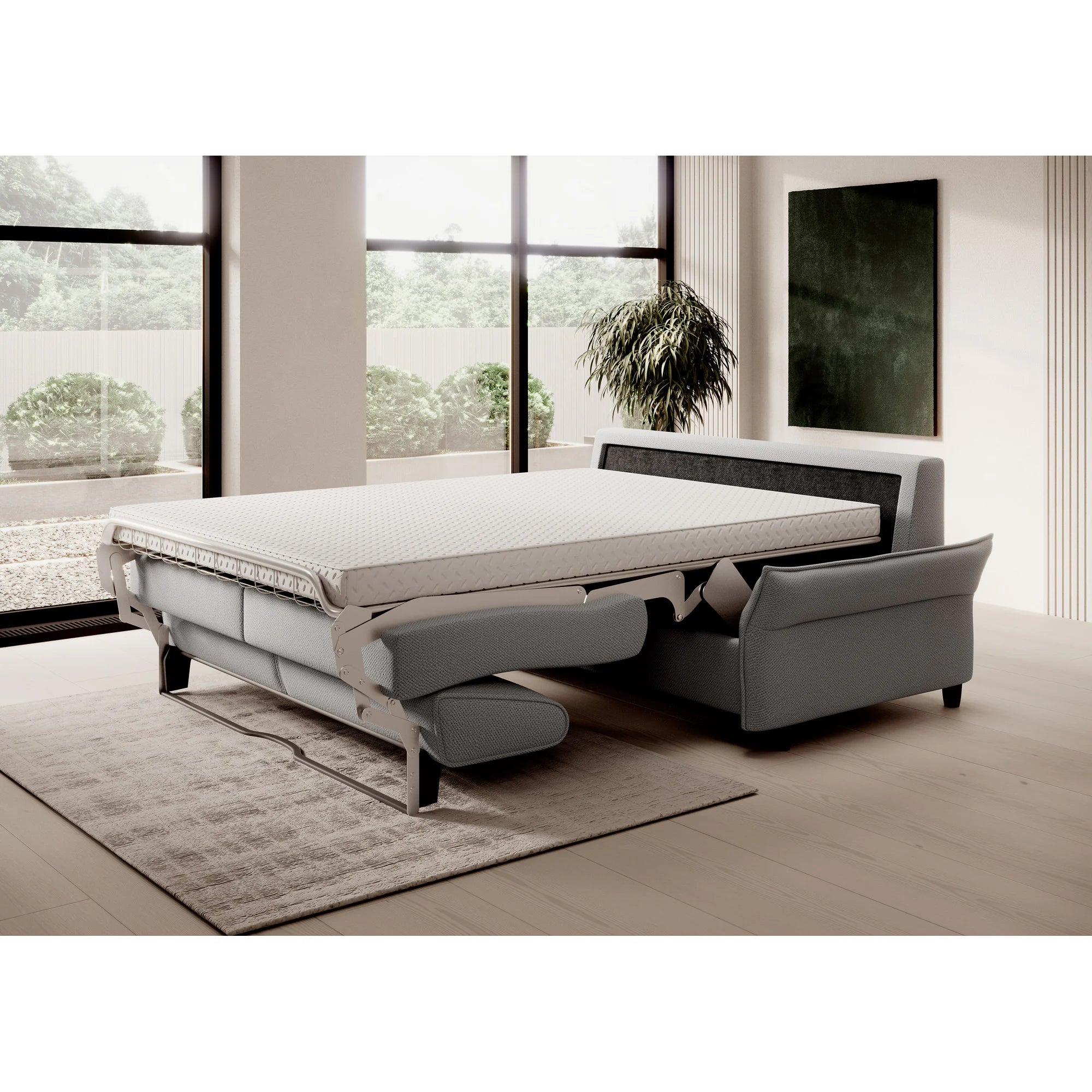 Canapea extensibila CANTO 160, stofa maro - Rosario 472, Gama Premium, 218x106x82 cm