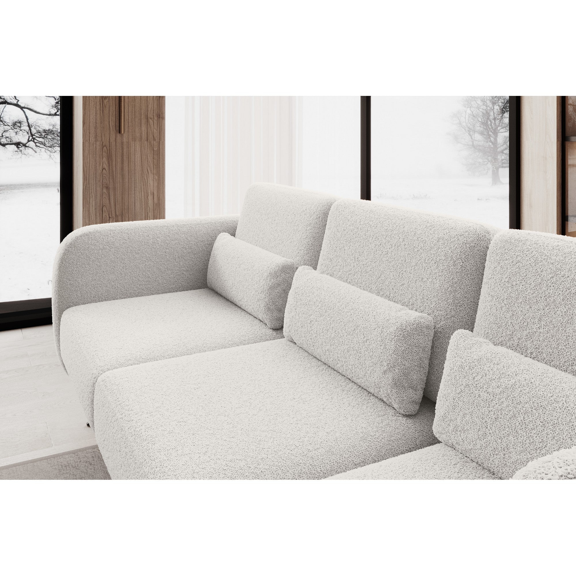 Coltar ILUSIO L, personalizabil materiale Gama Premium, cu tetiere reglabile si reglaj electric, 248x205x104 cm