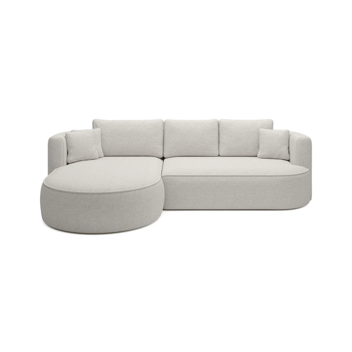 Coltar extensibil 4 locuri FIORE, sezlong stanga, stofa catifelata bej - Palladium 02, Gama Premium, cu lada depozitare, 284x183x82 cm