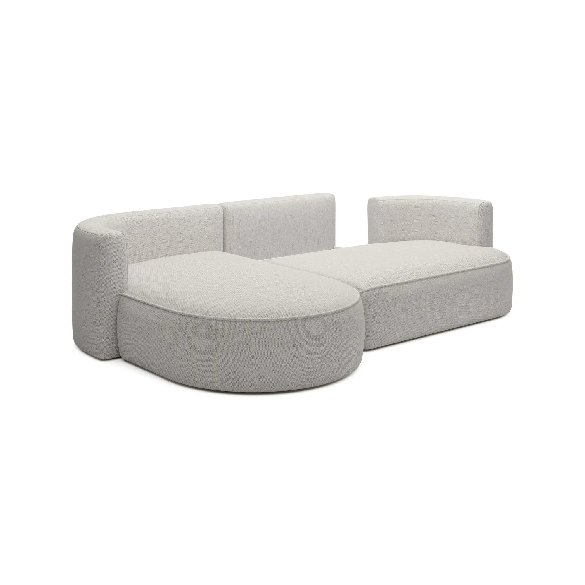 Coltar extensibil 4 locuri FIORE, sezlong stanga, stofa catifelata bej - Palladium 02, Gama Premium, cu lada depozitare, 284x183x82 cm