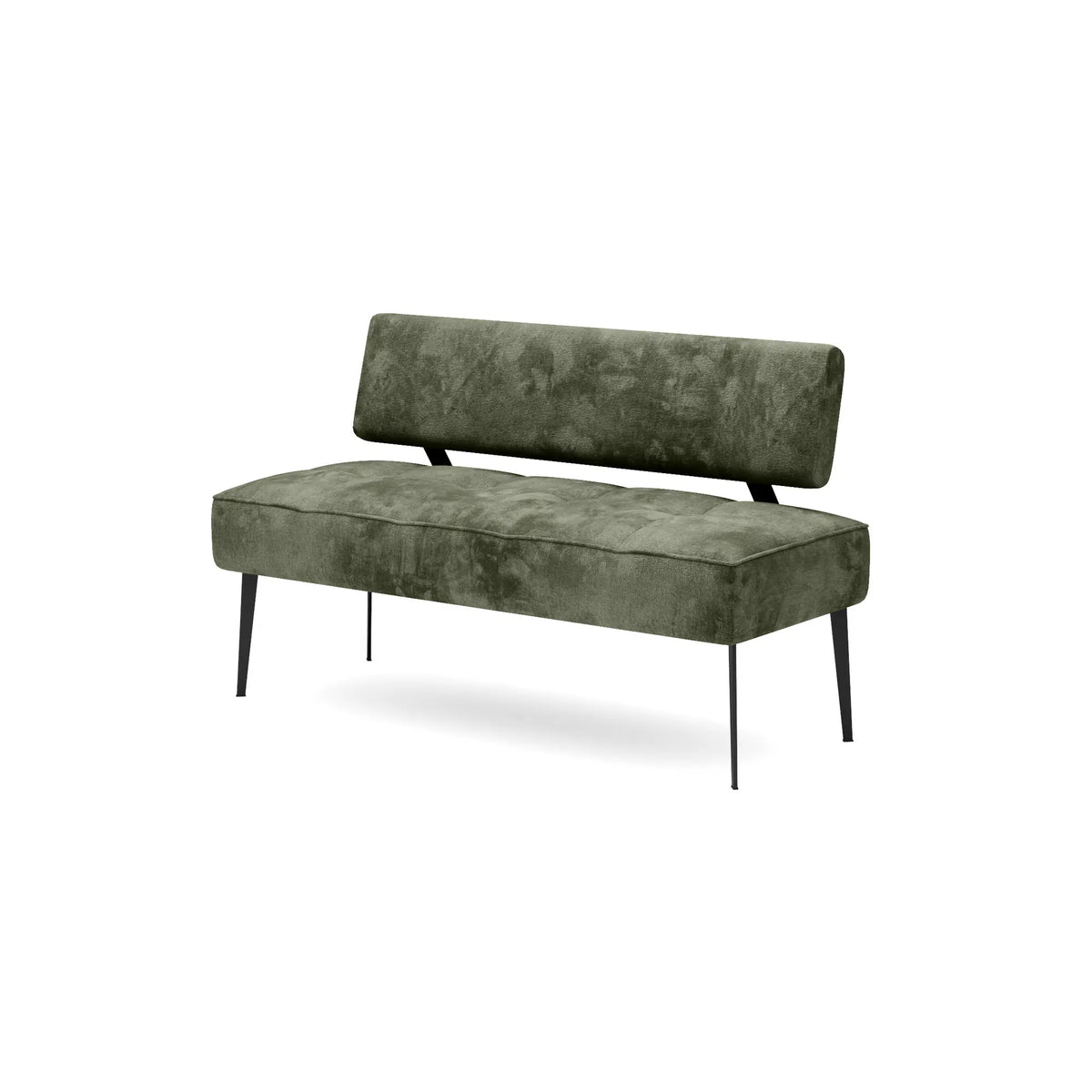 Coltar bucatarie BANCO, sezlong stanga, stofa catifelata verde inchis - Whisper 11, Gama Premium, 213x164x89 cm
