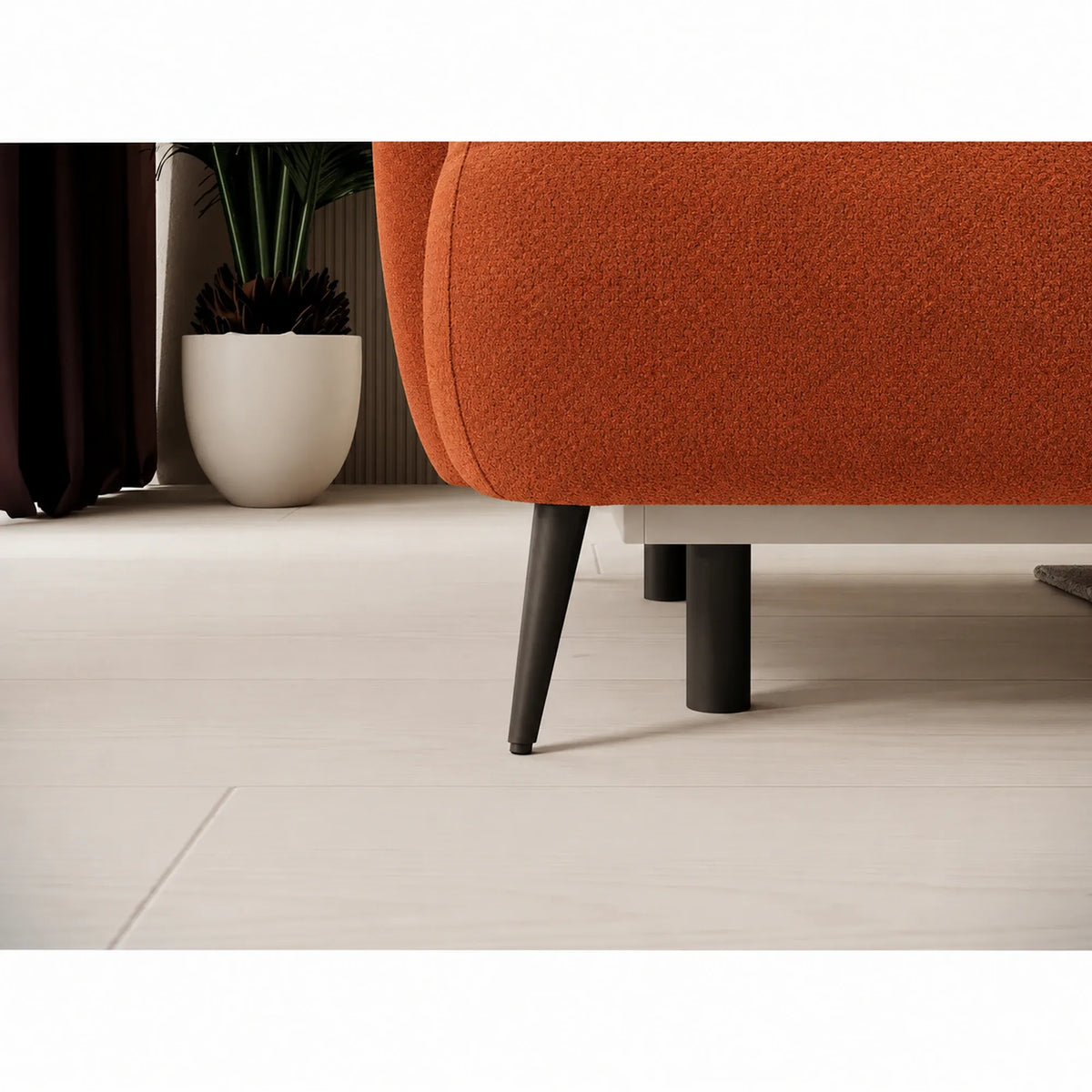Canapea extensibila CANDY, stofa catifelata caramiziu - Salvador 07, lada depozitare, 228x98x87 cm