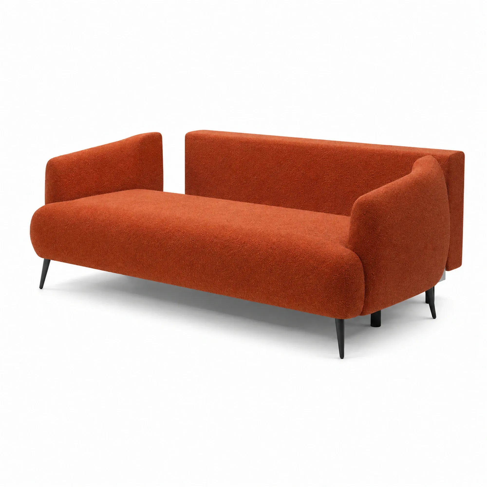 Canapea extensibila CANDY, stofa catifelata caramiziu - Salvador 07, lada depozitare, 228x98x87 cm