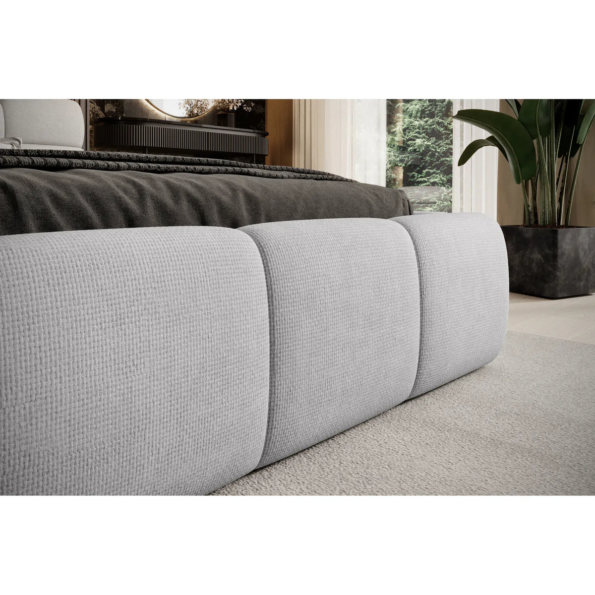 Pat GIULIA 140x200, personalizabil materiale Gama Premium, cu spatiu depozitare, somiera metalica si pistoane