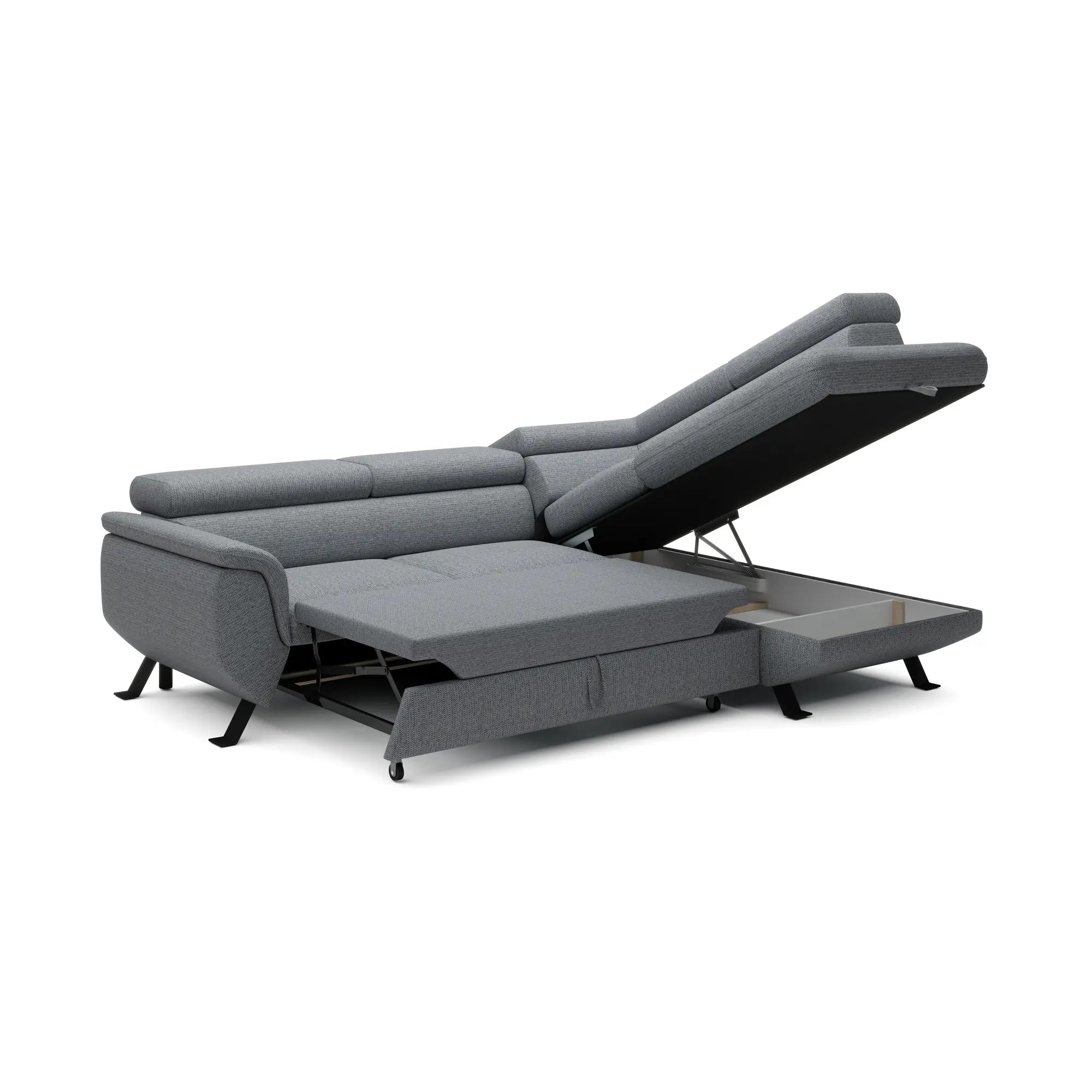 Coltar extensibil RAVEN L, personalizabil materiale Gama Oferta Avantaj, cu lada depozitare, 257x198x92 cm
