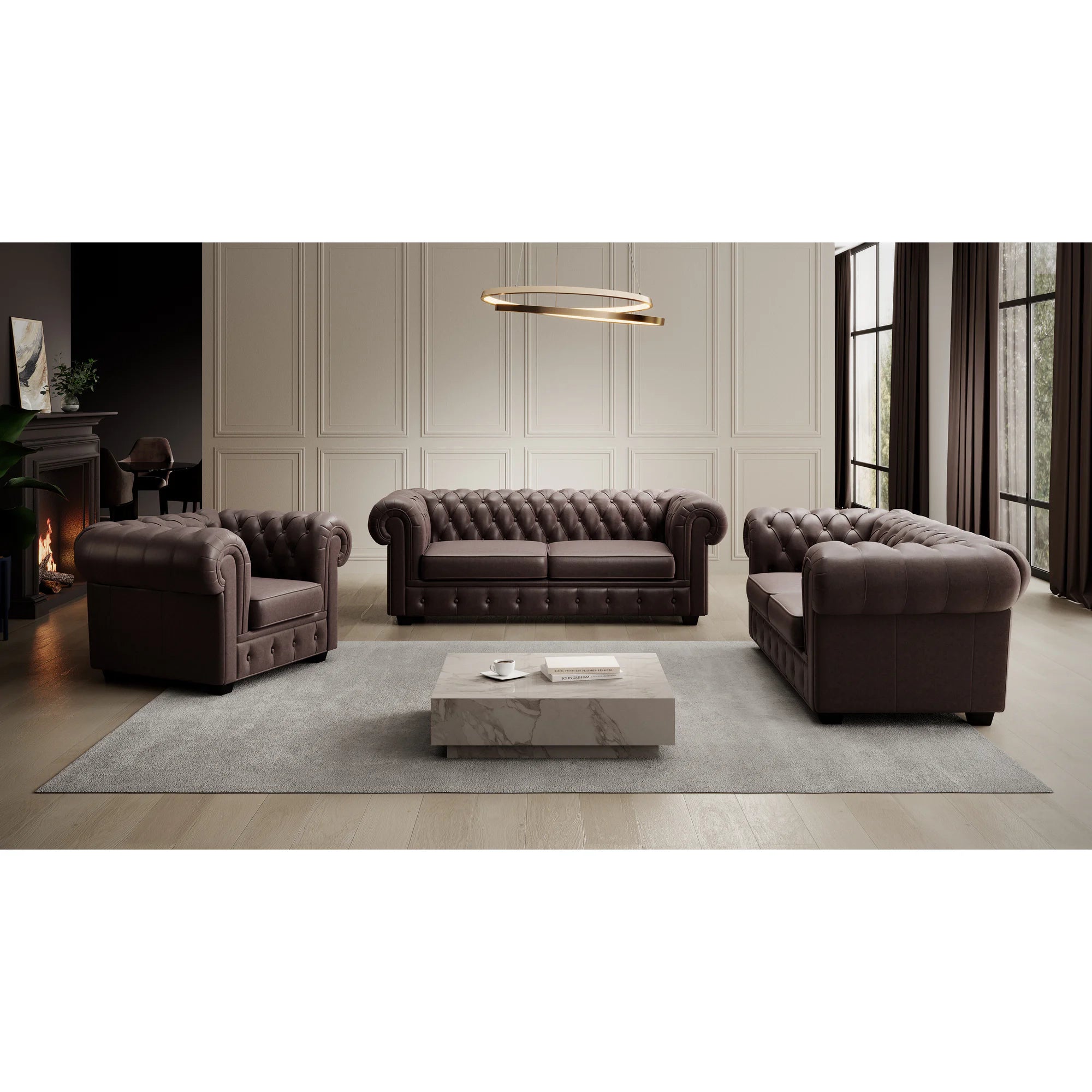 Fotoliu CHESTERFIELD, personalizabil materiale gama Premium, 115x96x77 cm