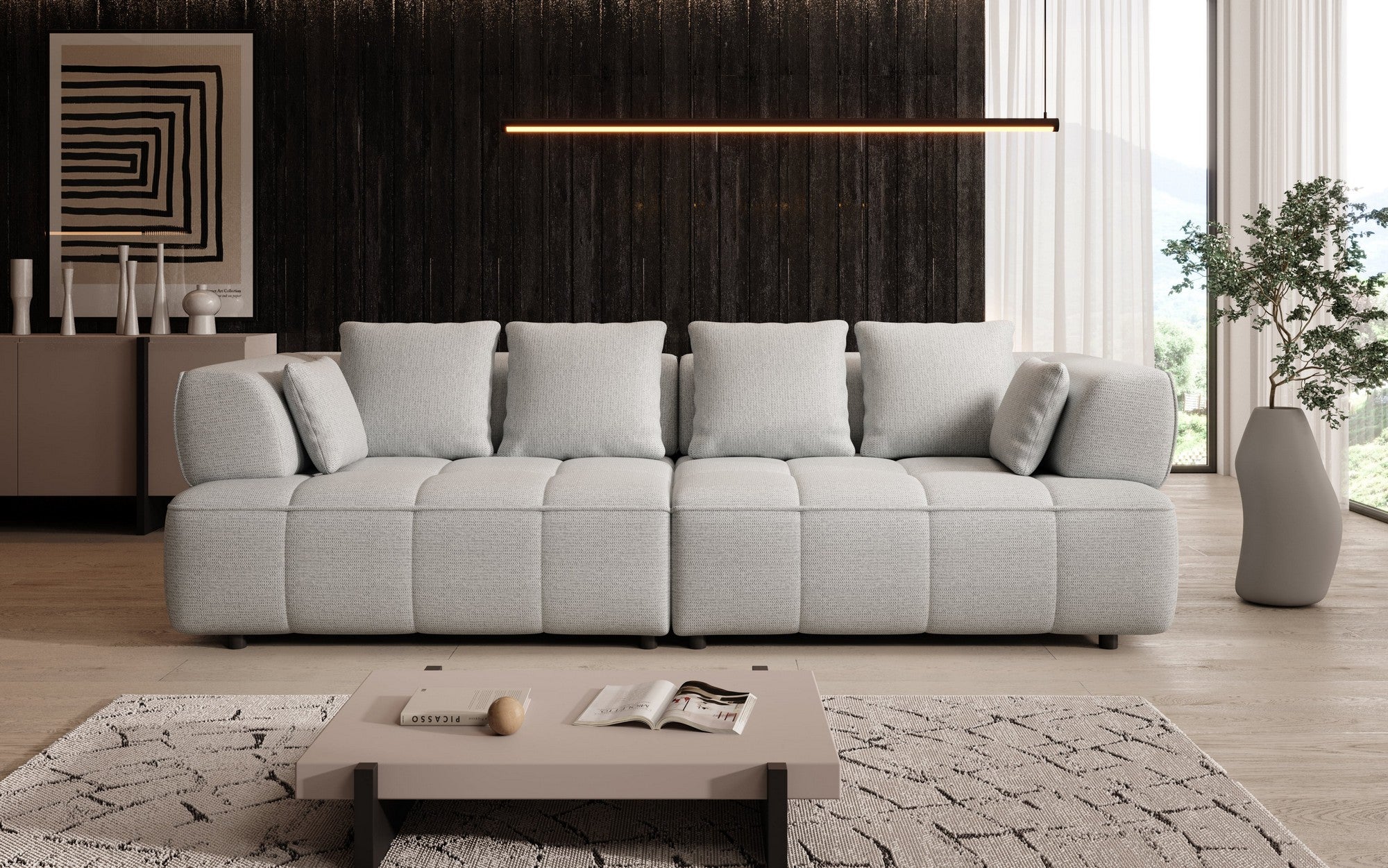 Canapea AULA, personalizabil materiale Gama Premium, cu reglaj electric, 284x111x84 cm