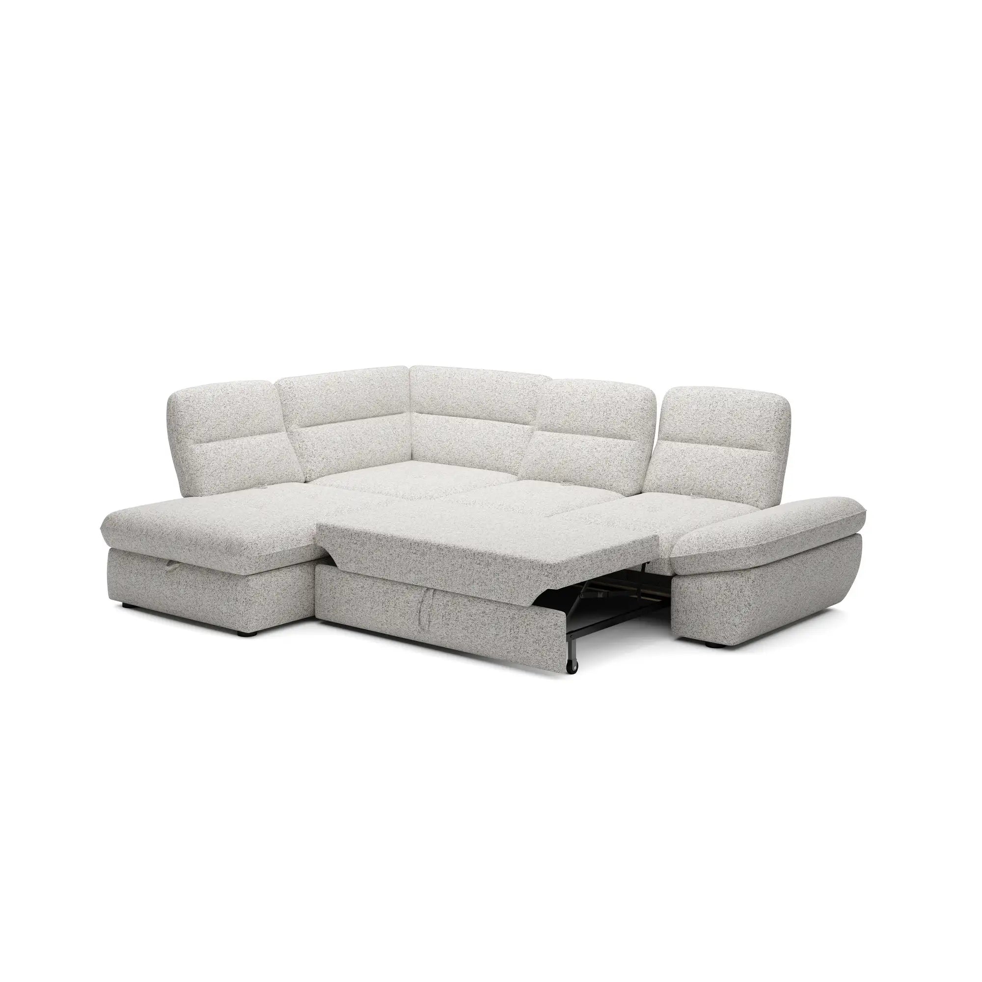 Coltar extensibil GALIANO L, personalizabil materiale gama Oferta Avantaj, cu lada depozitare si tetiere reglabile, 270x210x88 cm