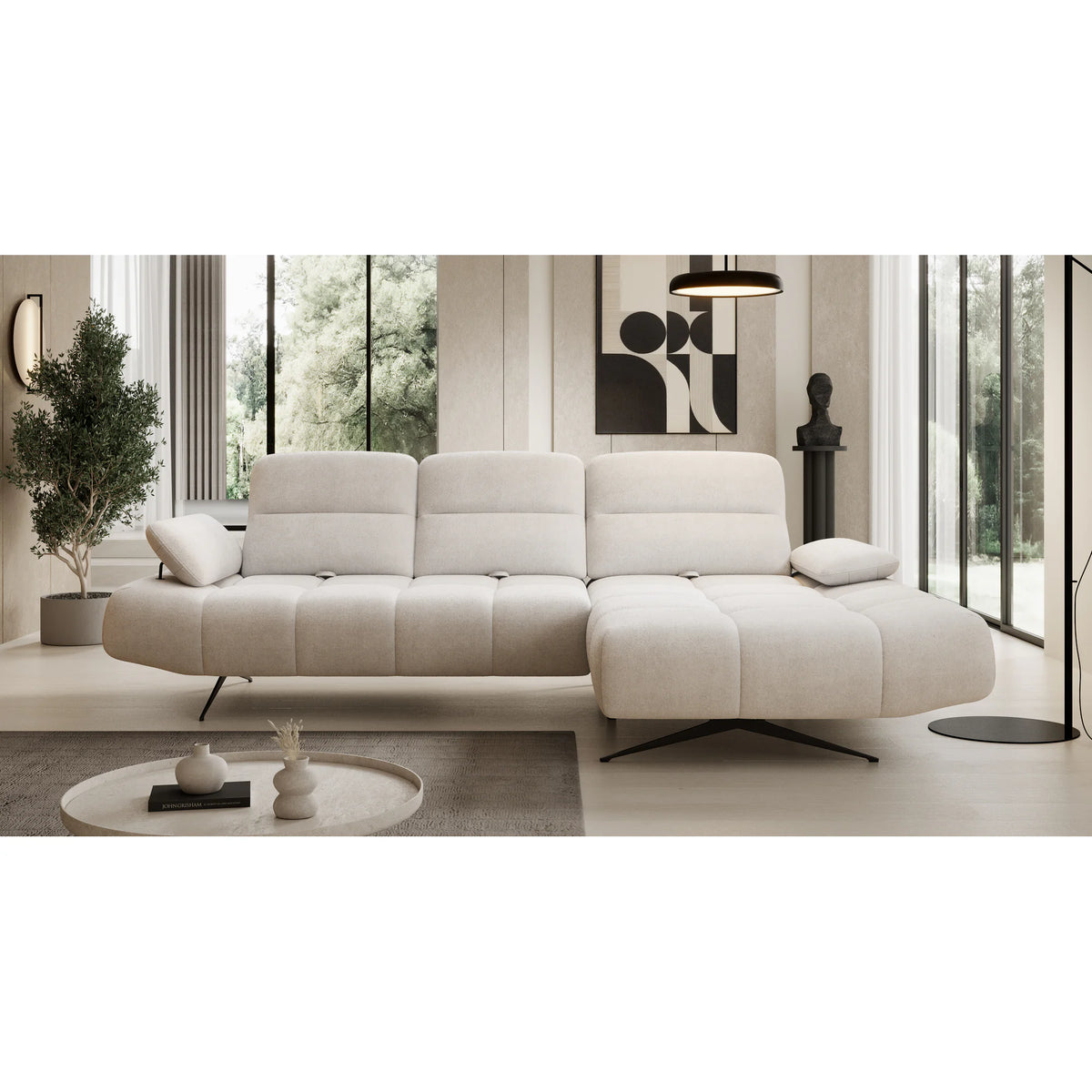 Coltar FALCAO S, personalizabil materiale Gama Premium, tetiere reglabile, 284x173x91 cm