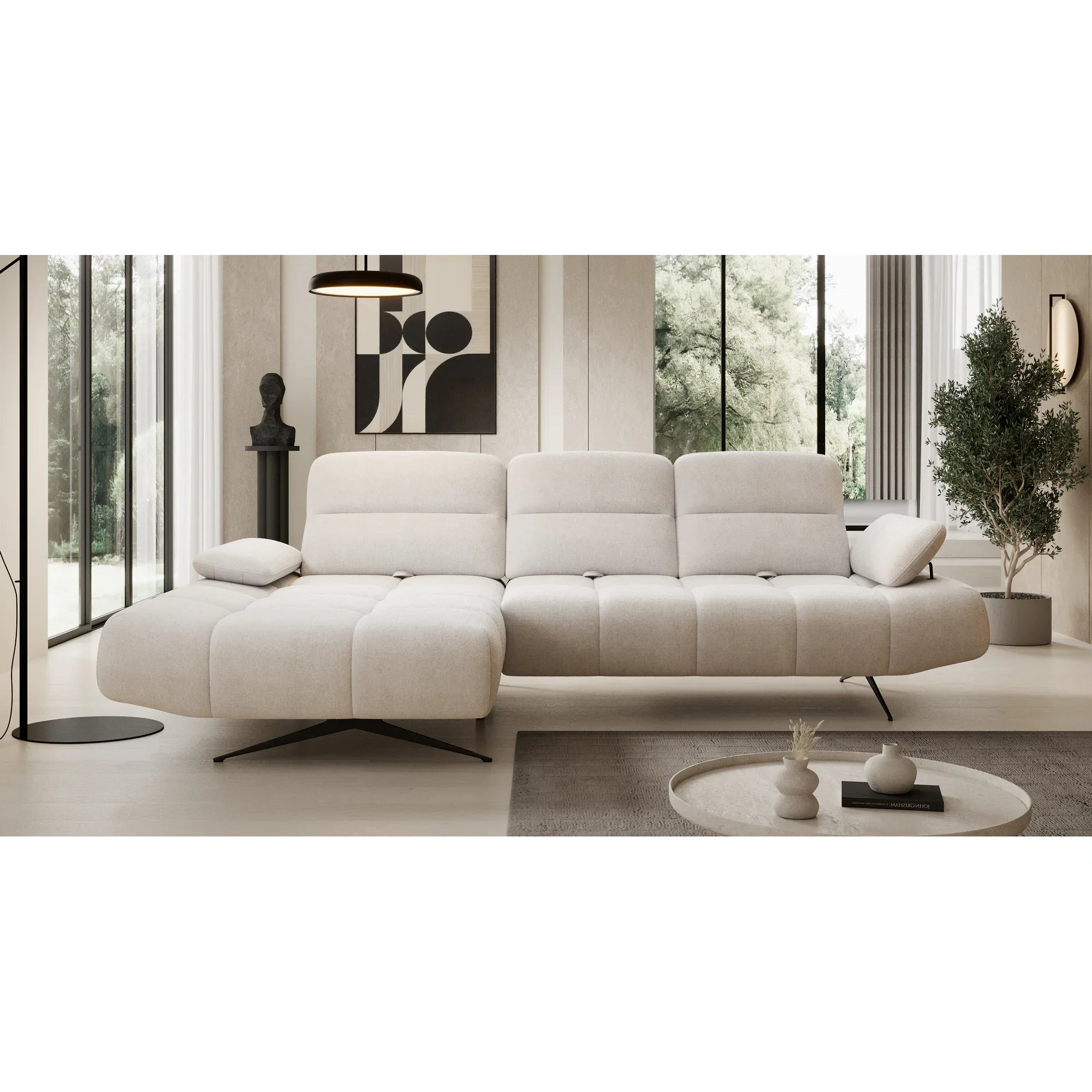 Coltar FALCAO S, personalizabil materiale Gama Premium, tetiere reglabile, 284x173x91 cm