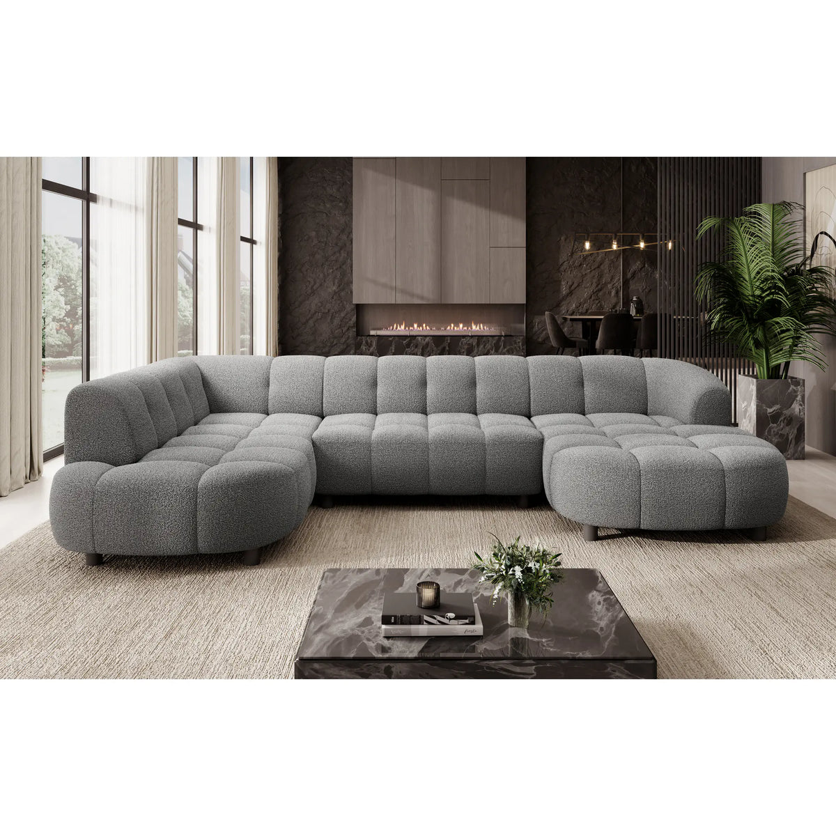 Coltar VELPA XL, personalizabil materiale Gama Premium, cu reglaj electric, 355x205x79 cm