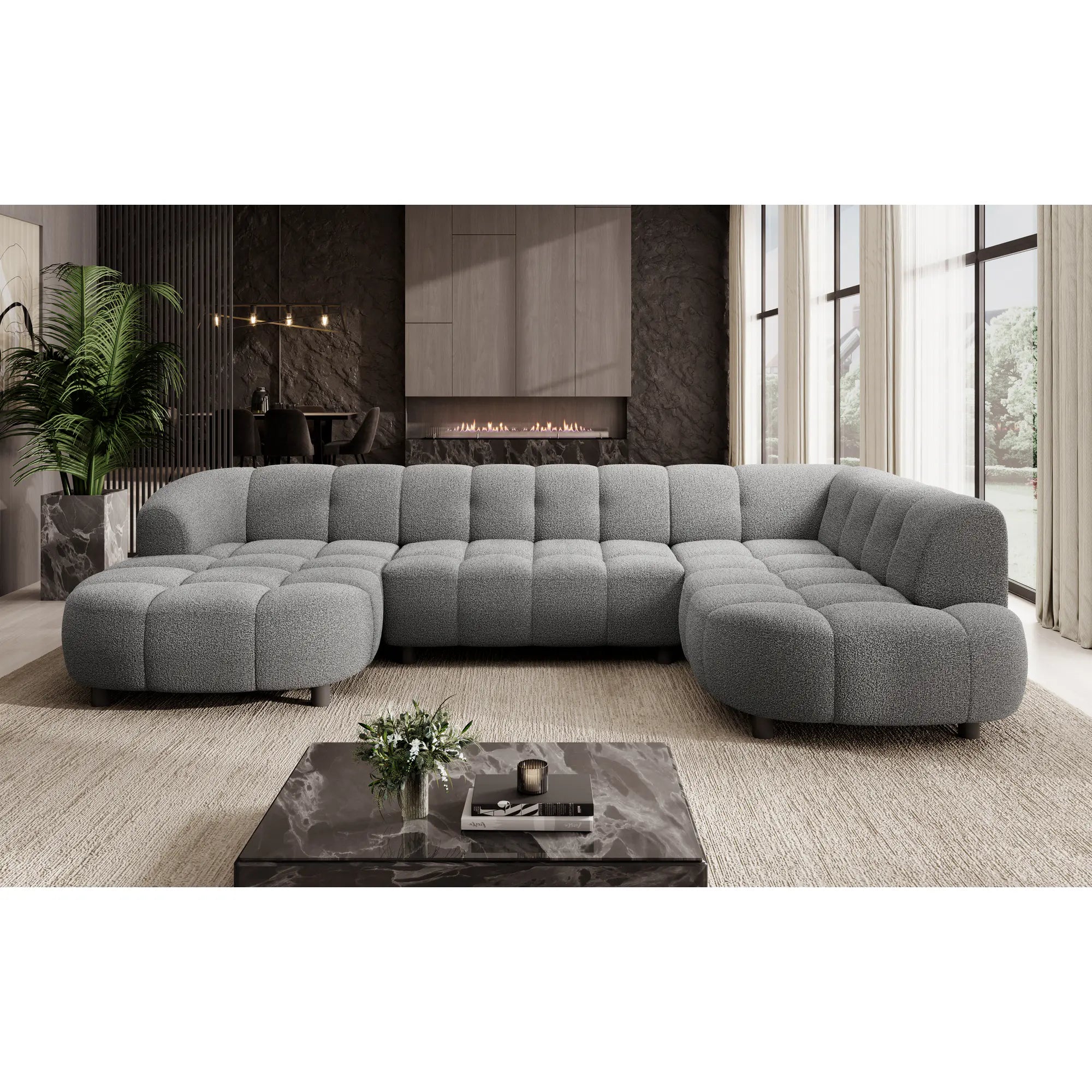 Coltar VELPA XL, personalizabil materiale Gama Premium, cu reglaj electric, 355x205x79 cm