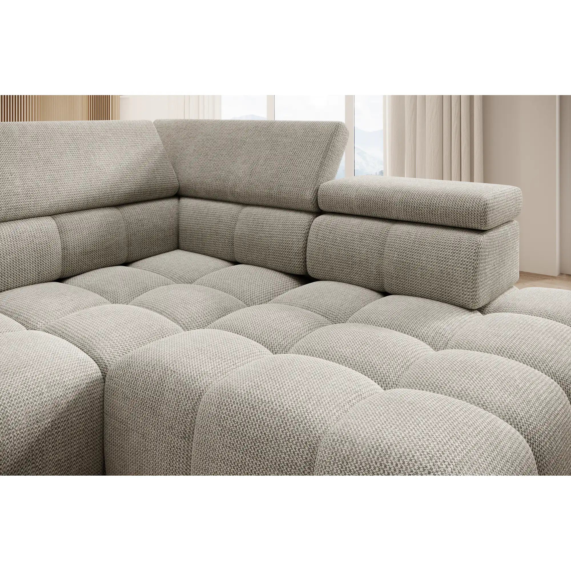 Coltar BULL L, personalizabil materiale Gama Premium, cu reglaj electric si tetiere reglabile, 297x205x97 cm