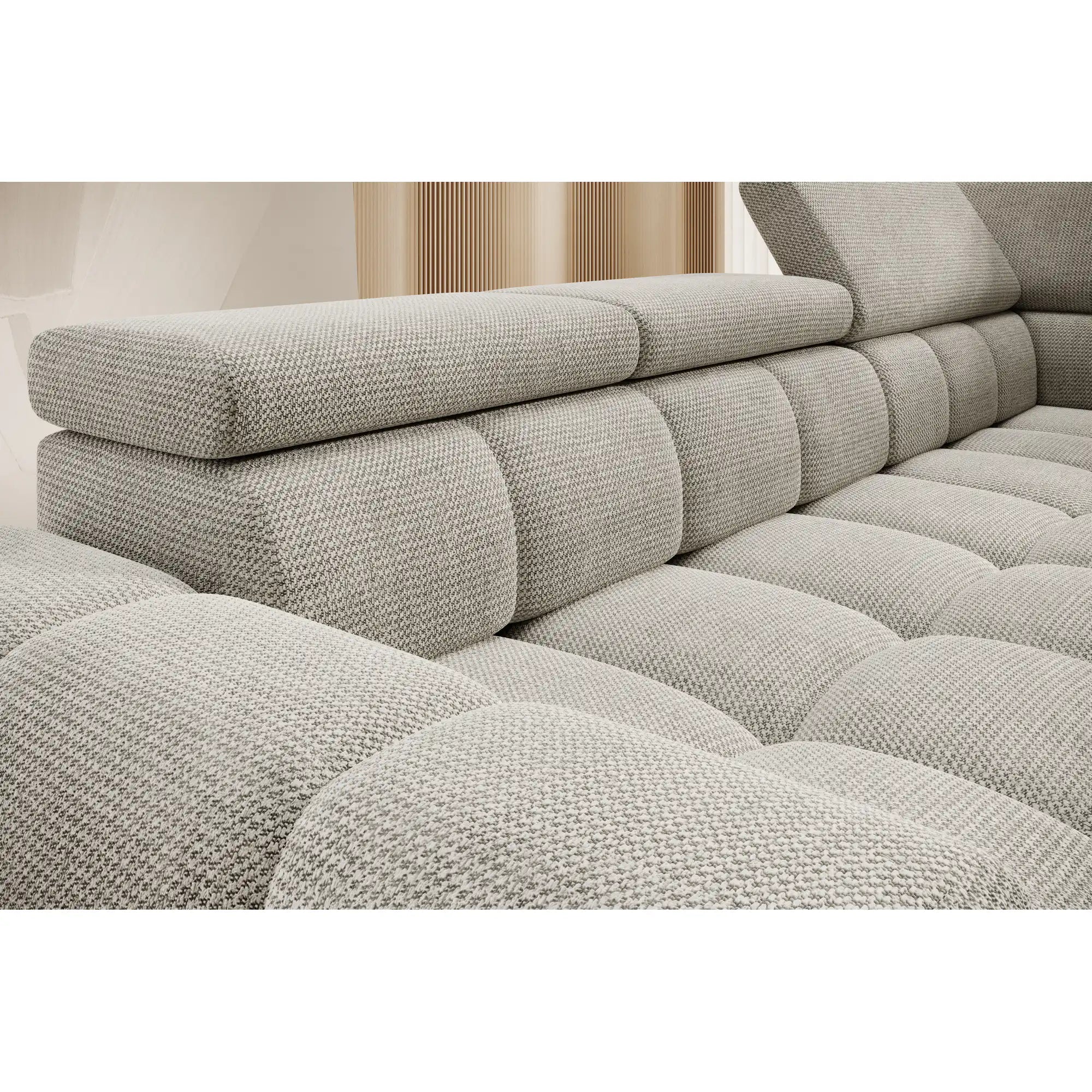 Coltar BULL L, personalizabil materiale Gama Premium, cu reglaj electric si tetiere reglabile, 297x205x97 cm